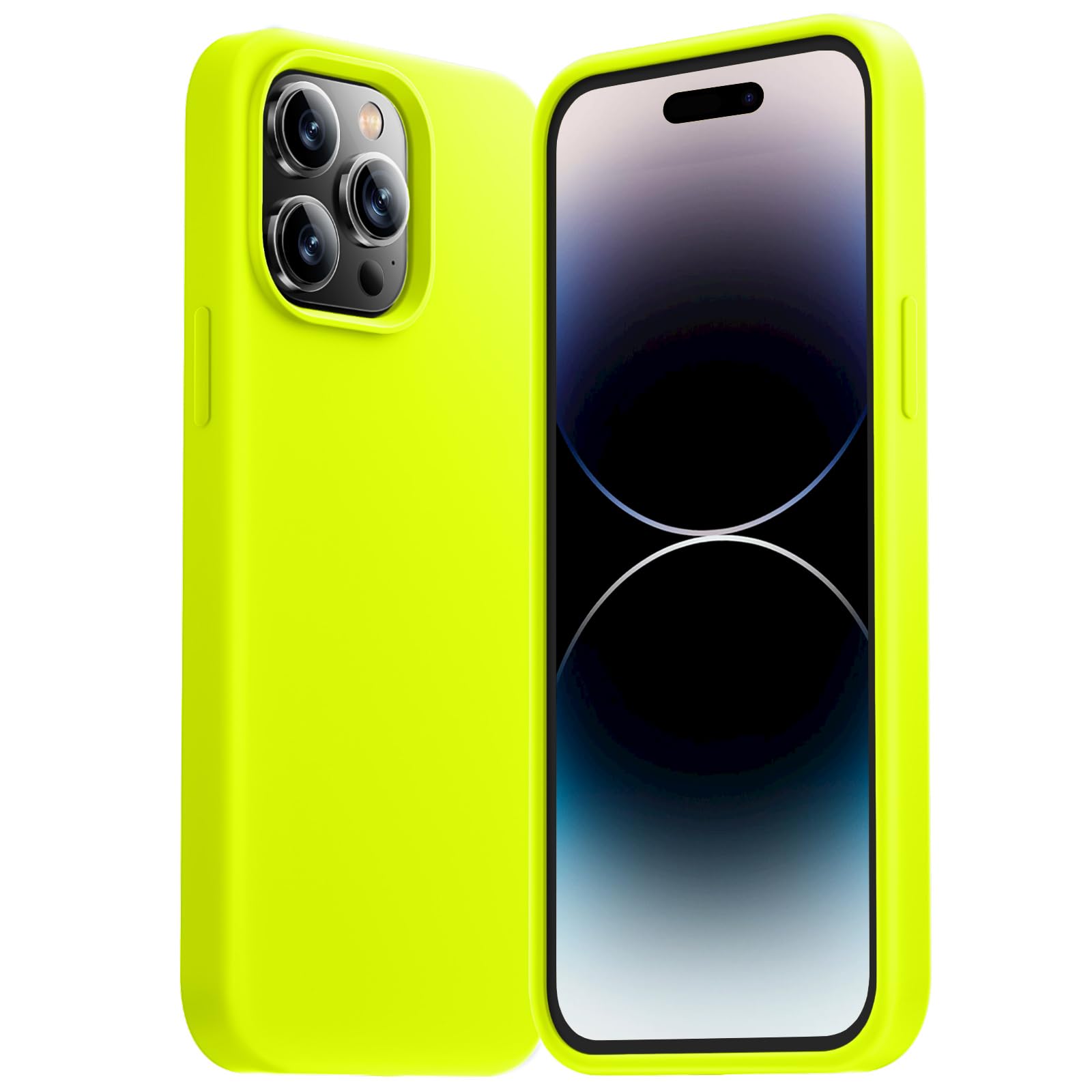 Cordking Designed for iPhone 14 Pro Case, Silicone Ultra Slim Shockproof Protective Phone Case with [Soft Anti-Scratch Microfibe