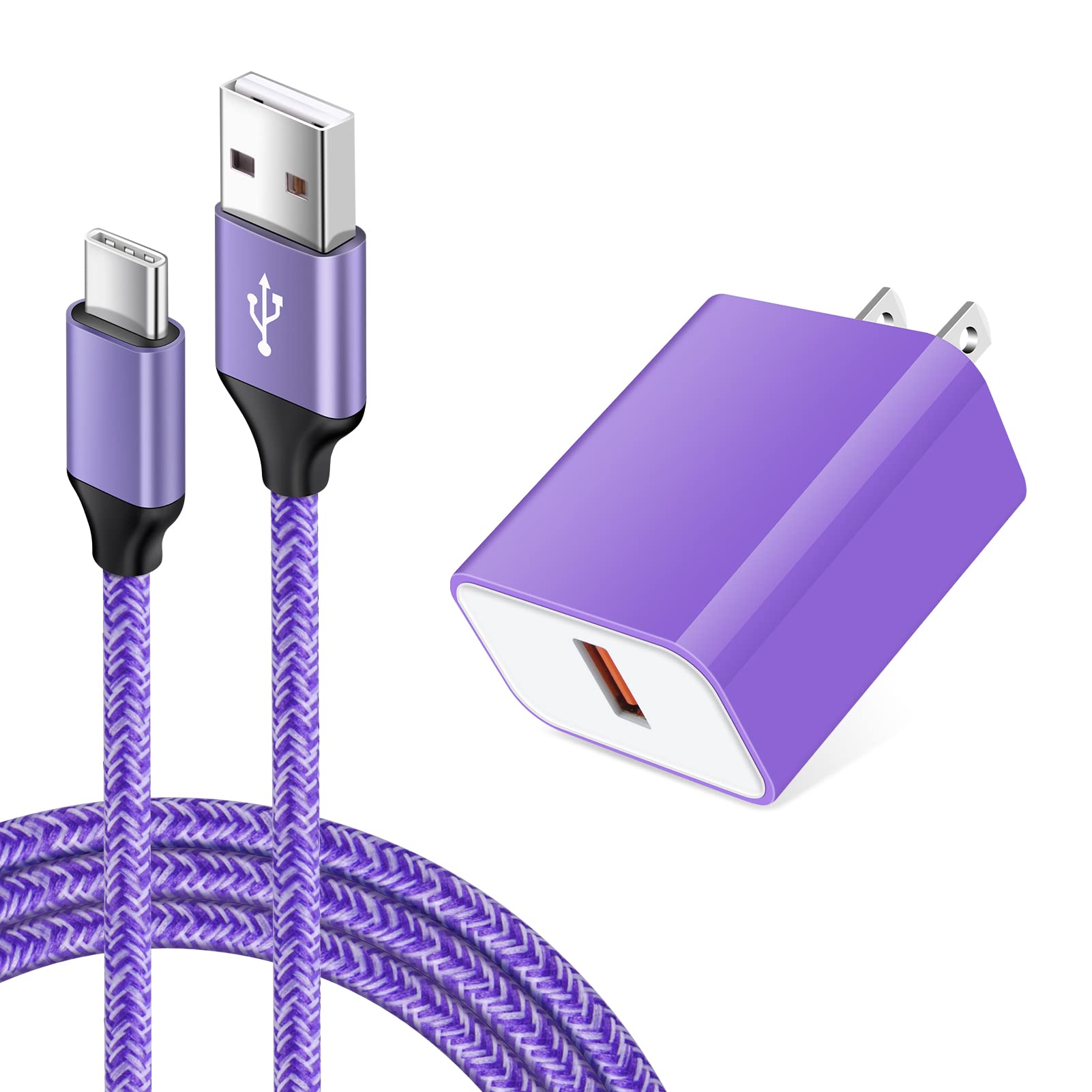 Fast Charger Compatible For Lg Stylo 6/5/4 G8 G7 V60 Thinq, Samsung Galaxy S23 S22 S21 S20 5G A53 A52 A14 A13 A12 A23 A03S A04S,