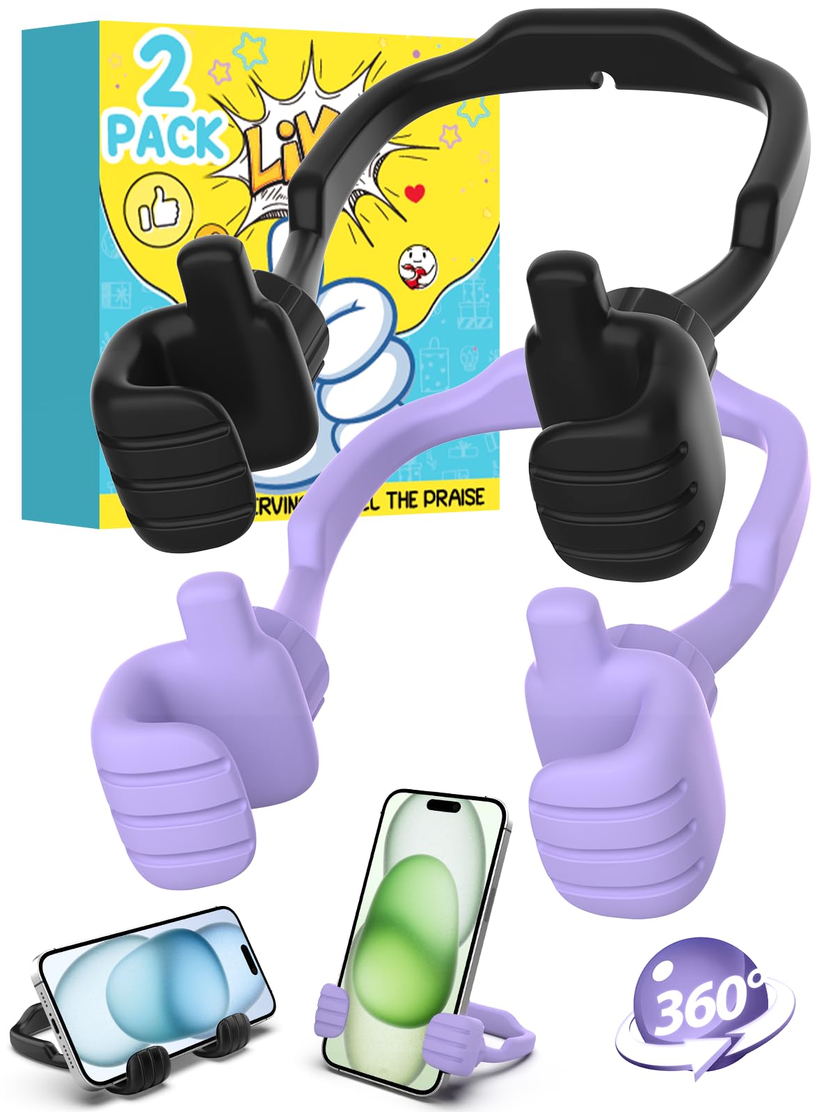 Cell Phone Stand Thumbs Up Lazy Phone Stand   2 Pack Phone Holder Back To School Supplies For Girls Kids Cellphone Phone Stand F