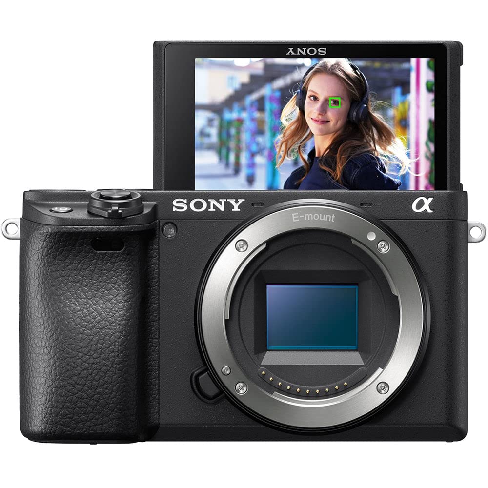 Sony A6400 Mirrorless Camera Ilce-6400/B, 64Gb Card, Card Reader, Case, Flex Tripod, Hand Strap, Memory Card Wallet, Cap Keeper,