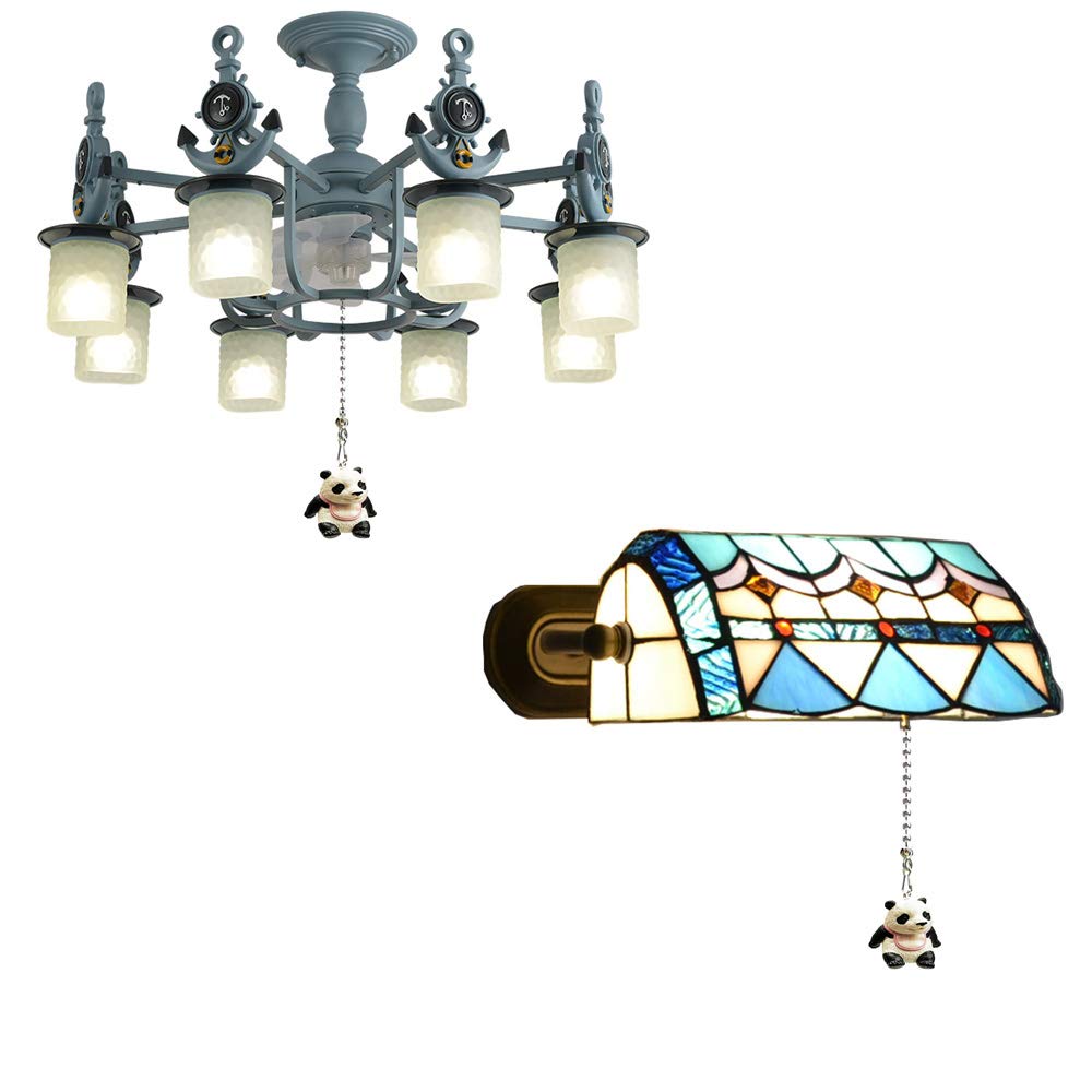 Hyamass Panda Charm Pendant Ceiling Fan Danglers Fan Pulls Chain Extender With Ball Chain Connector (Nickel)