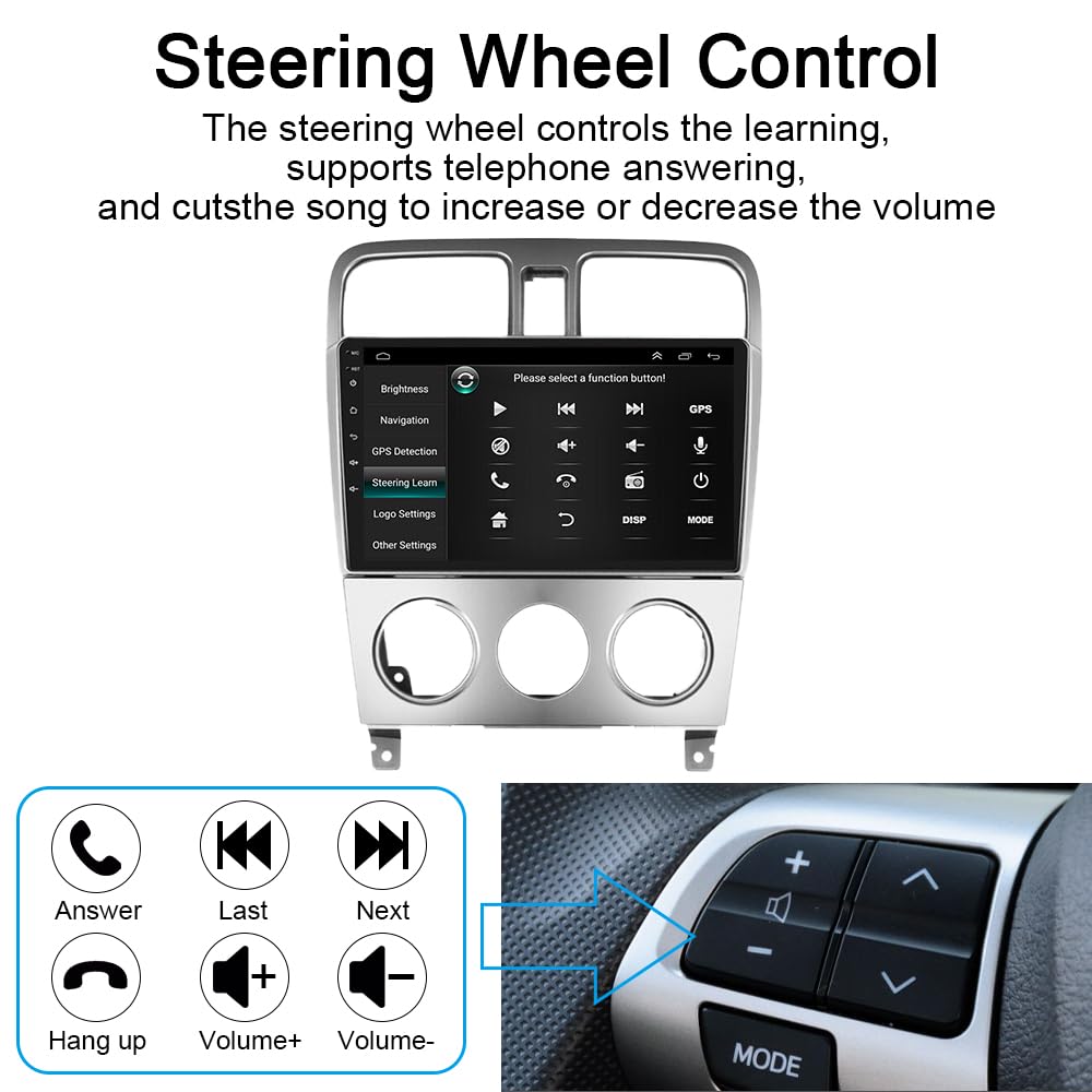Android 13 For Subaru Forester Radio 2002 2008 With Wireless Apple Carplay Android Auto 9'' Touchscreen Car Stereo With Free Bac