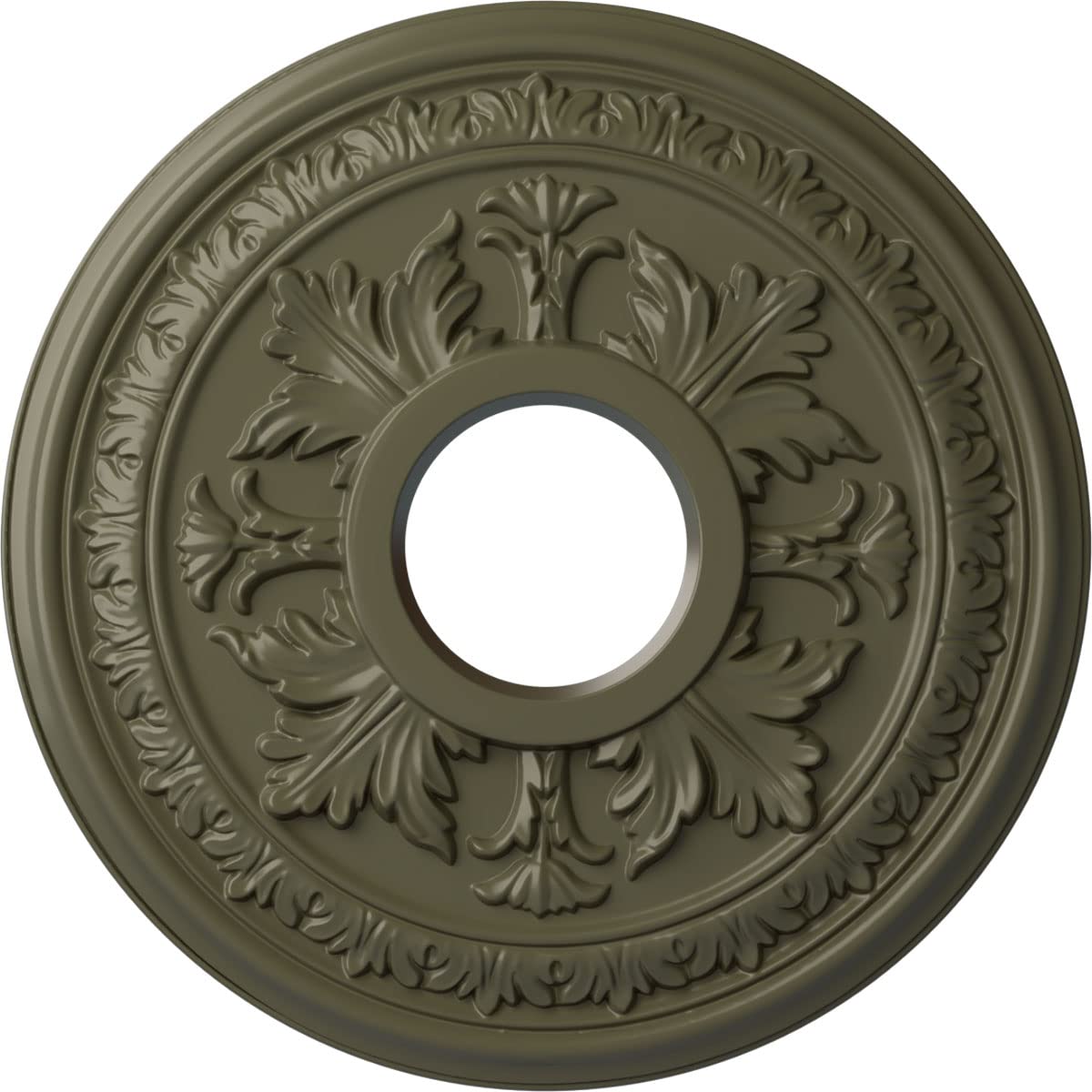 Ekena Millwork 15 3/8OD x 4 1/4ID x 1 1/2P Baltimore Fits Canopies up to 5 1/2 Ceiling Medallion, Painted Turtle