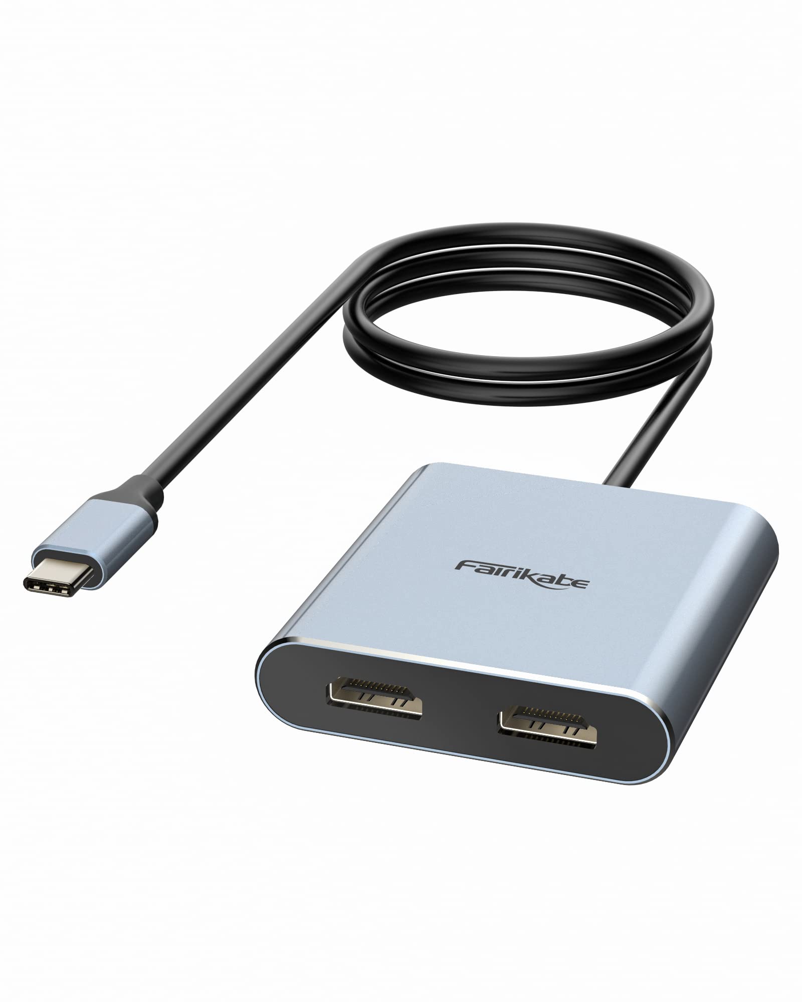 Usb C To Dual Hdmi Adapter 4K 60Hz, Usb C Splitter 2 Monitors Extended Display, Type C Hdmi Hub Multiple Monitors Docking Statio