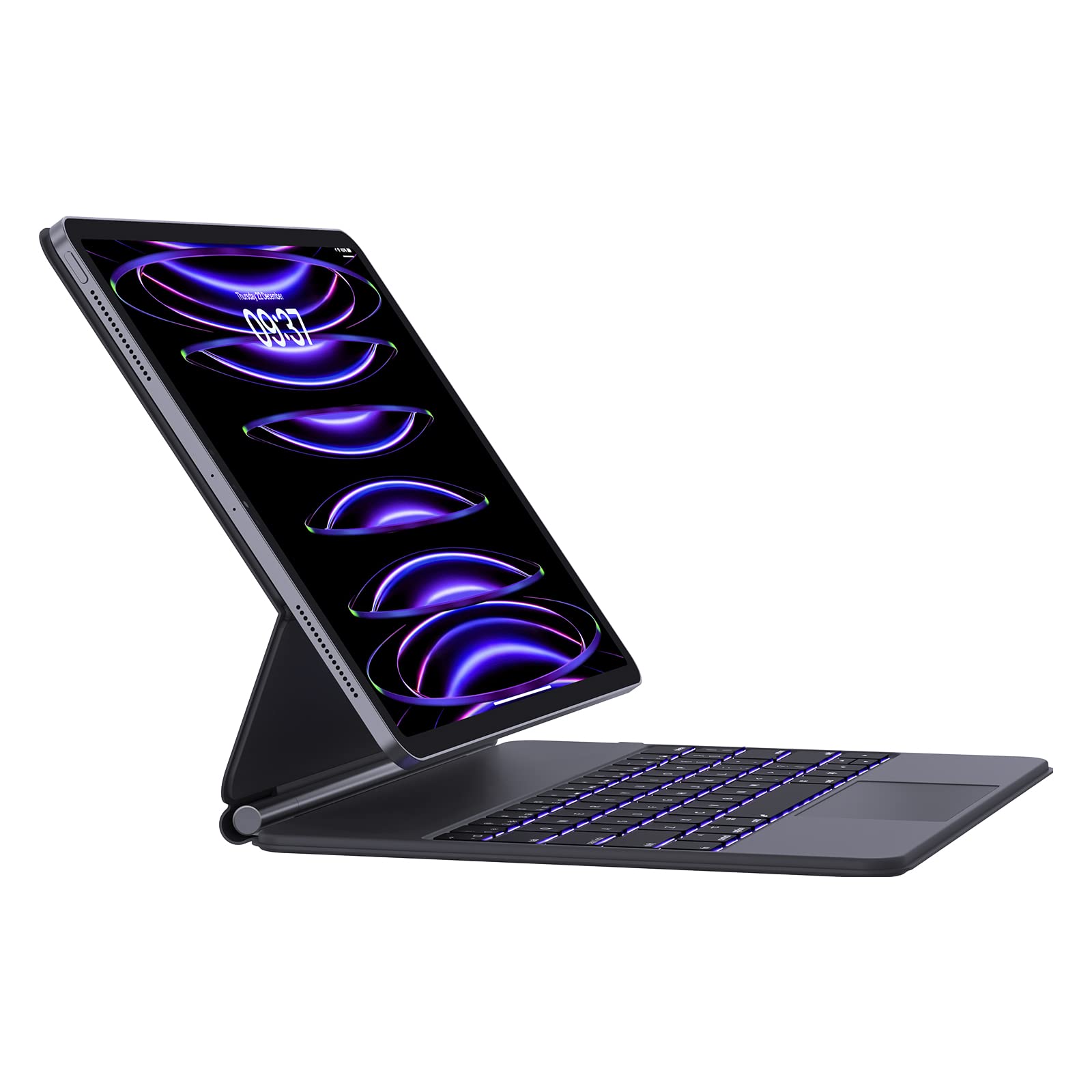 AUSDOM iPad Pro 12.9 Keyboard: Magnetic Floating Magic-Style Bluetooth Keyboard Case with Smart Trackpad, Wireless Backlit Recha