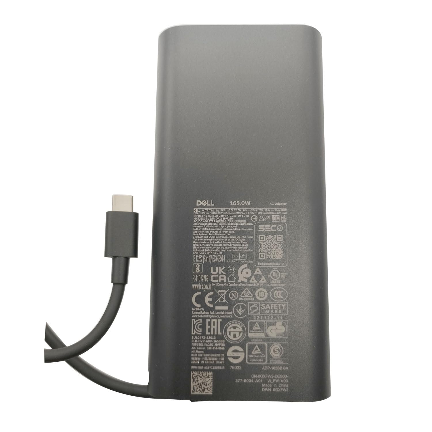 Dell Laptop Charger 165W Watt Usb Type C Ac Power Adapter Precision 5680 28V 5.893A