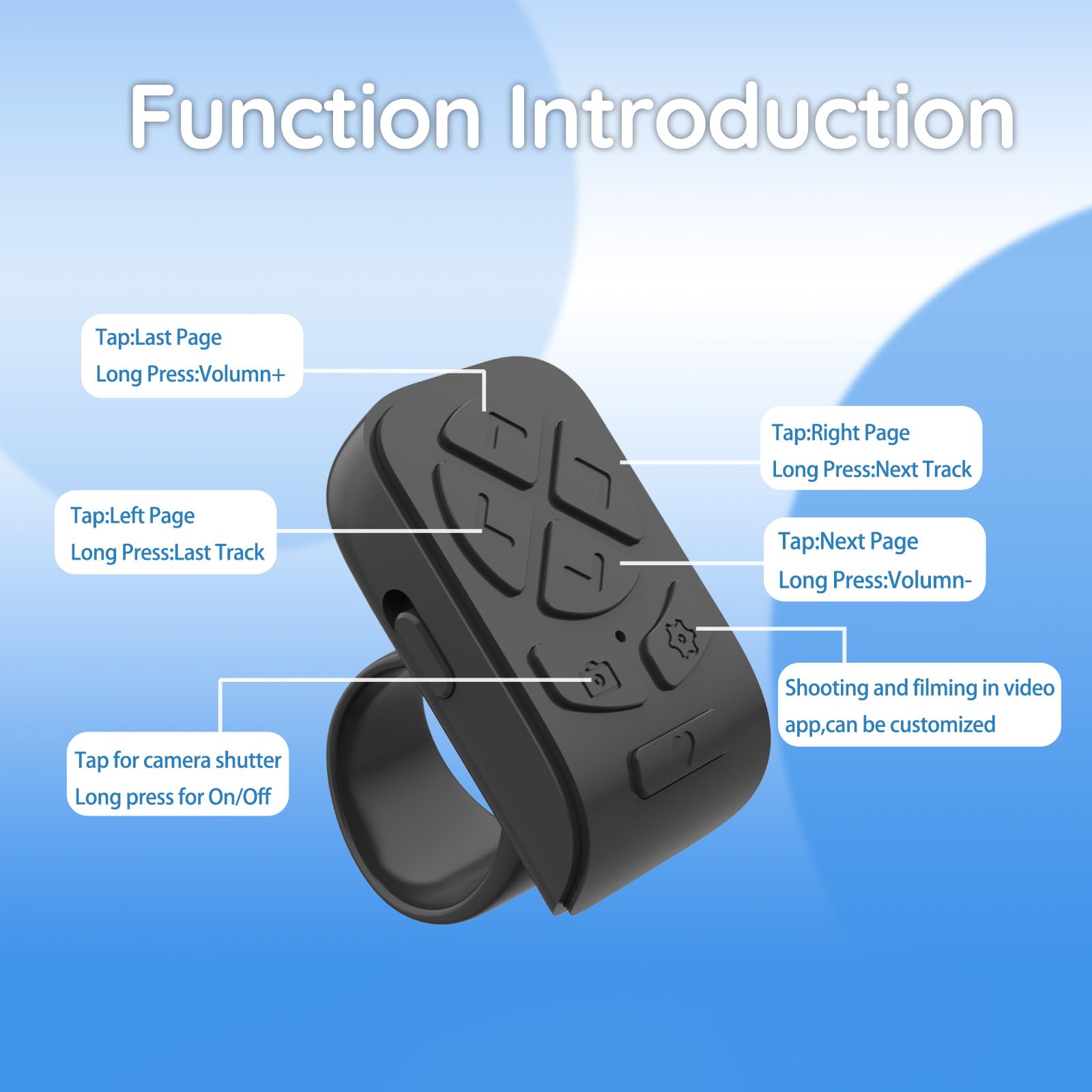 Bleso - Bluetooth Scrolling Ring Remote For Tiktok,Kindle,Ins Short Video& More - Page Turner & Phone Scroller For Iphone, Ipad,