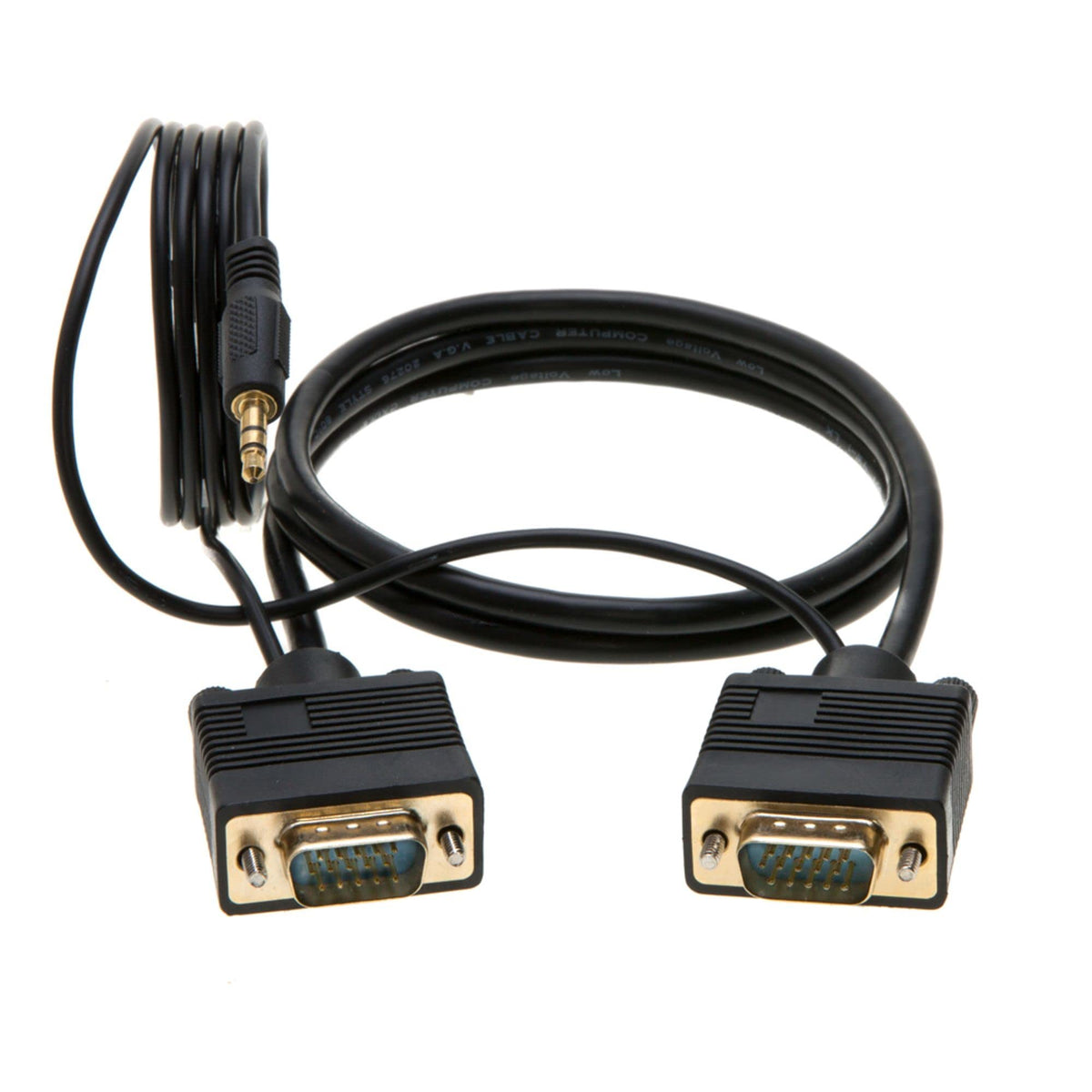 Cables Direct Online 6Ft Svga + Audio Monitor Cable   Male To Male Vga To Vga 1080P For Pc, Projector, Laptop, Tv