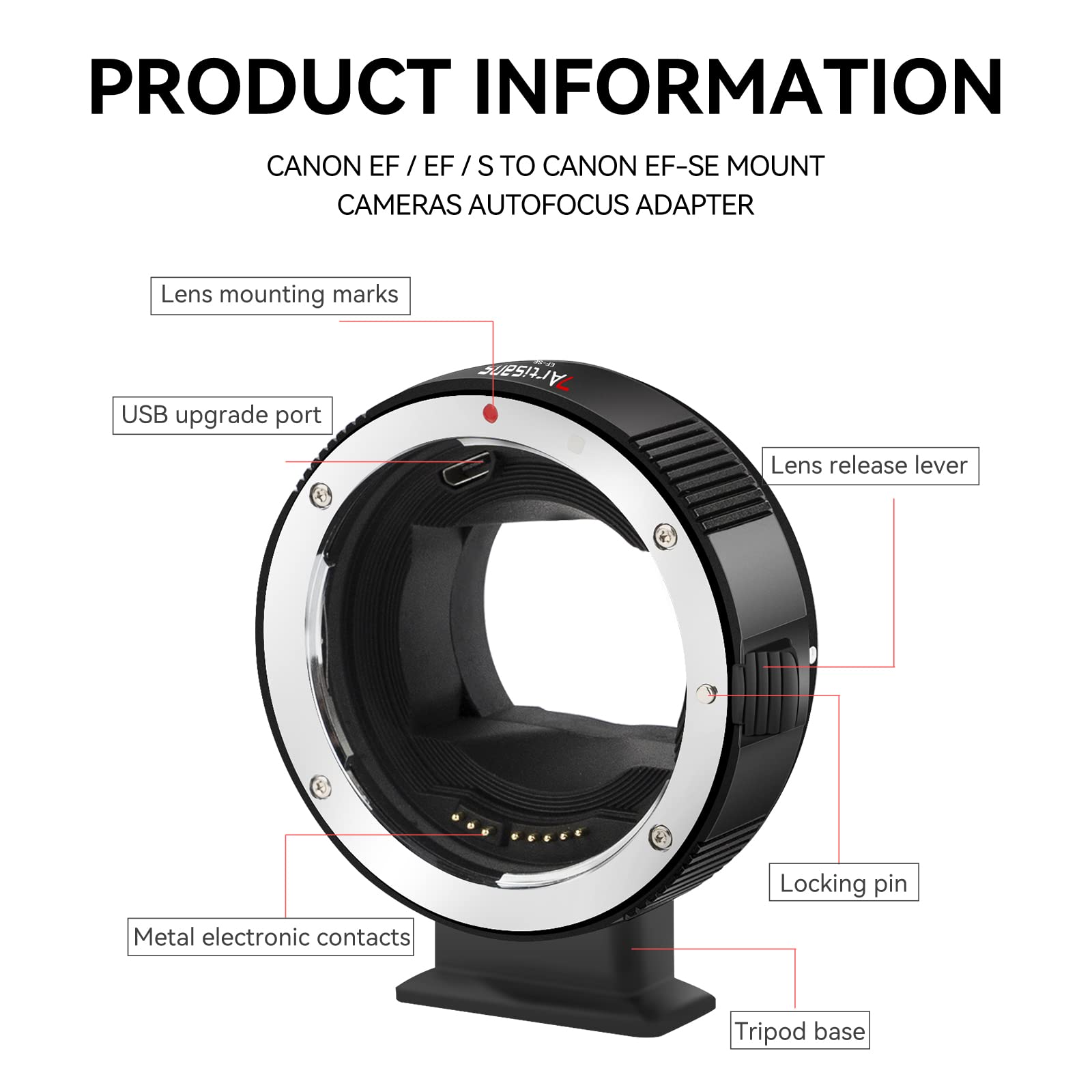 7Artisans Ef Se Lens Adapter Auto Focus Lens Speedbooster Converter Ring Compatible For Canon Ef/Ef Se Lens And Sony E Mount Cam