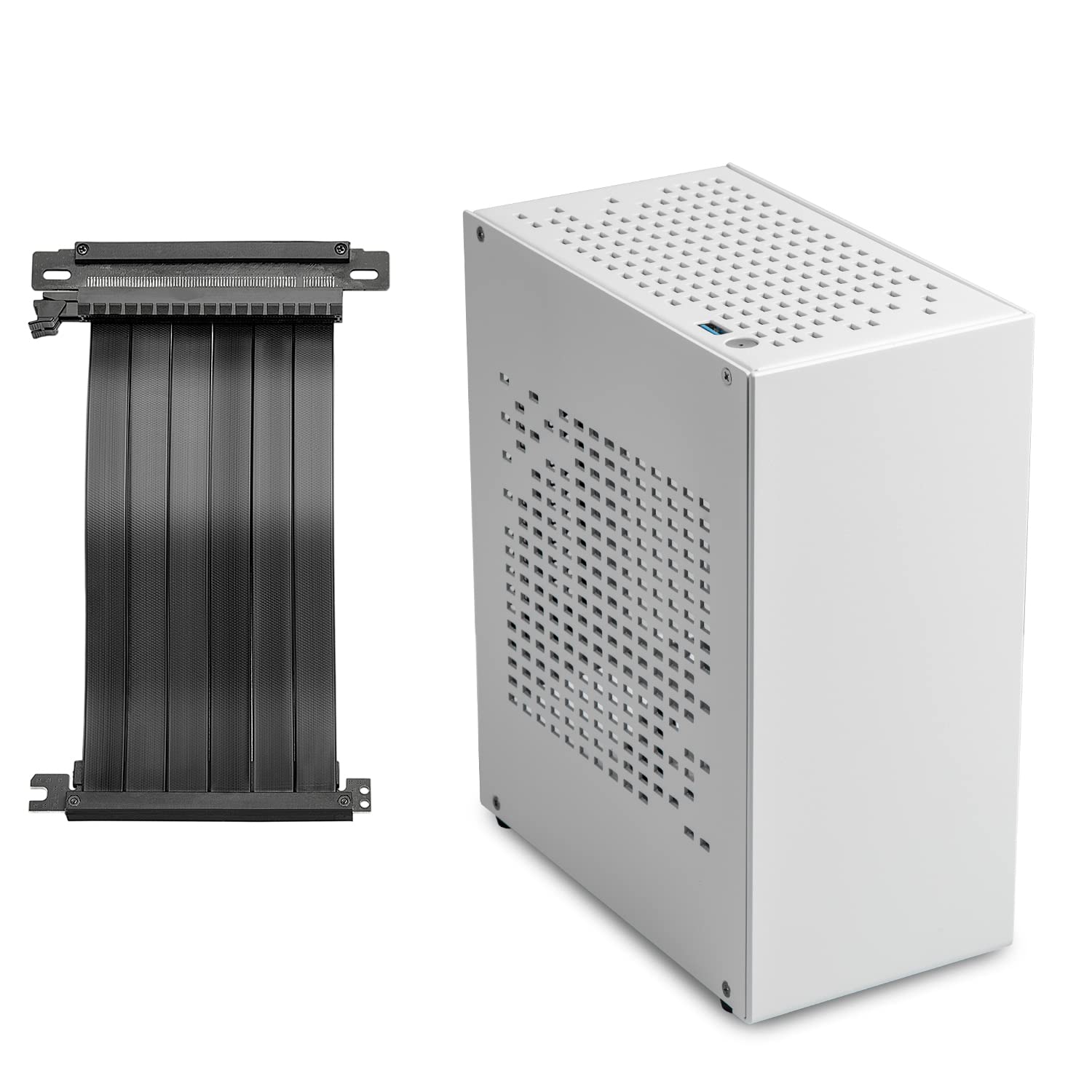 Aluminum Mini Itx Case With Pcie Riser, Joyjom Mini Pc Case, Sff Small Form Factor Pc Case, Tx Computer Gaming Case Supports Gpu