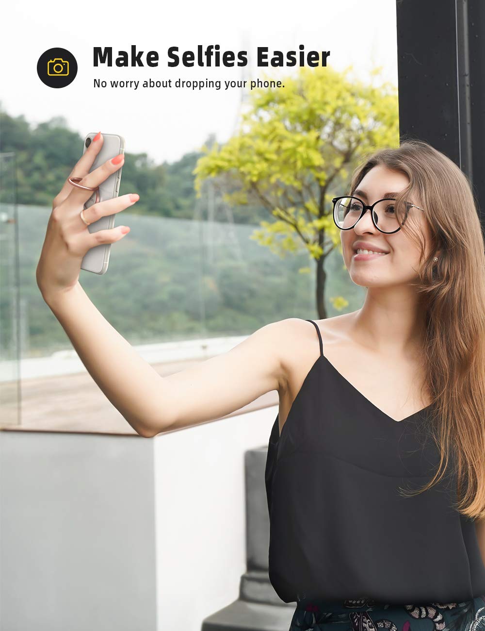 Phone Ring Holder, Lamicall Finger Ring Stand : Universal Cell Phone Cradle Kickstand Compatible With Iphon 12 11 Pro Xs Max Xr