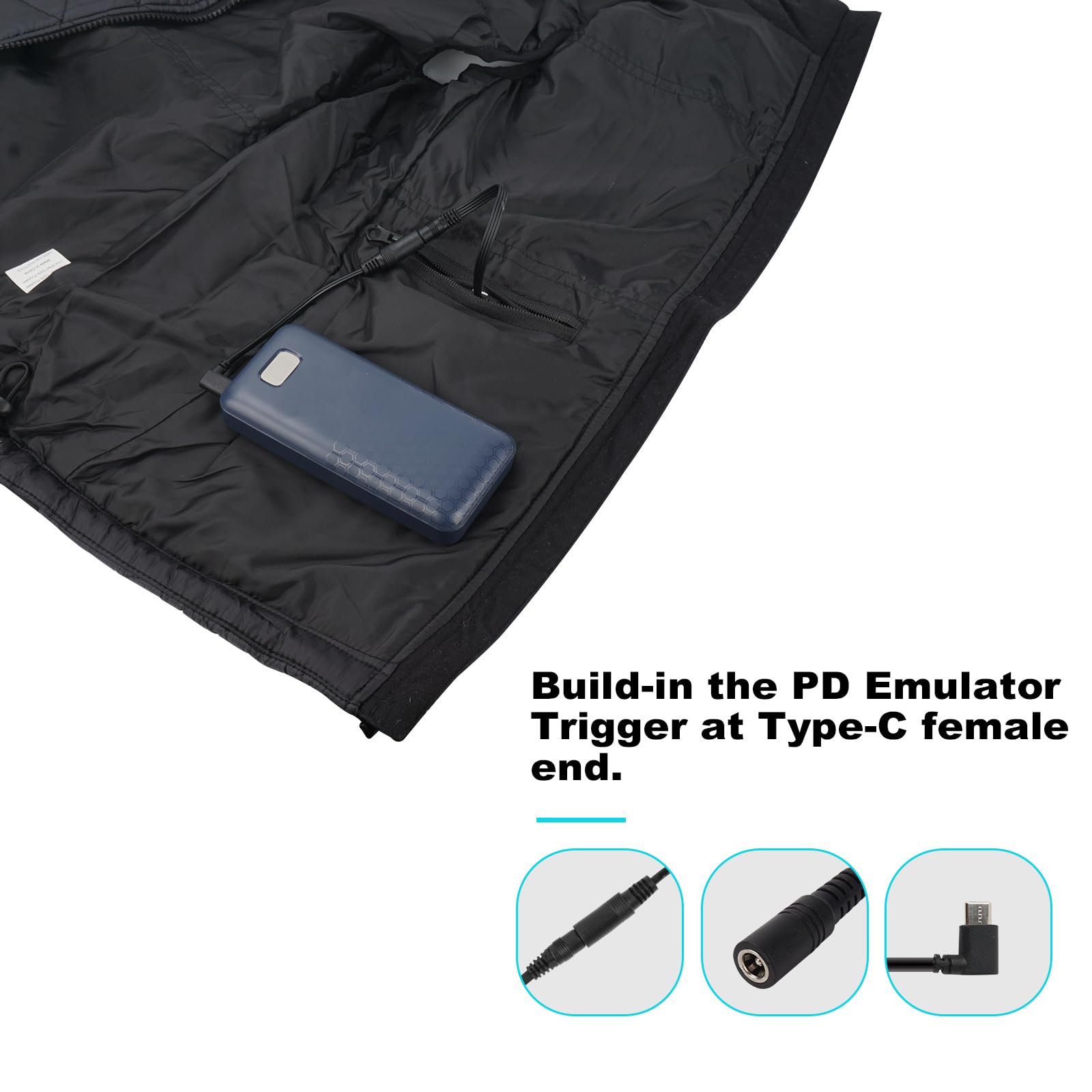 Smarkey 12V Heated Jacket Battery Step Up Adapter Charger Cable Compatible With Milwaukee, M12, Makita, Snapon, Metabo, Craftsma