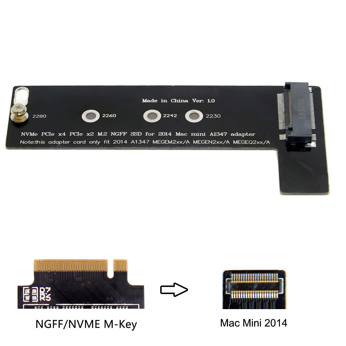 Nfhk M.2 Ngff M Key Nvme Ssd Convertor Card For 2014 Mac A1347 Megen2 Megem2 Megeq2 Mini