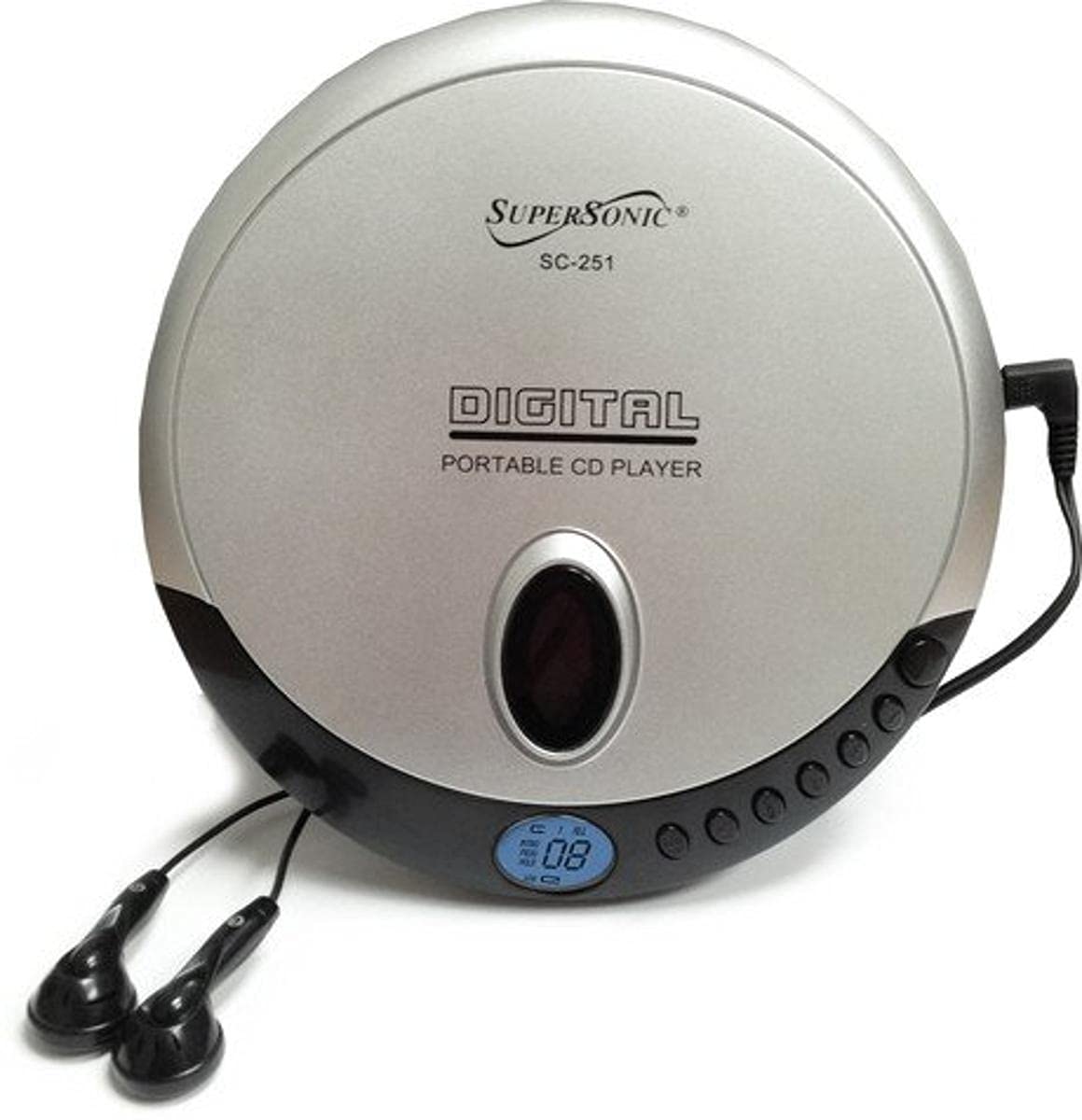 Supersonic Sc 251 Digital Portable Personal Cd Player   Cd R/Cd Rw Compatible, Random And Repeat Playback   Stereo Earphones Inc