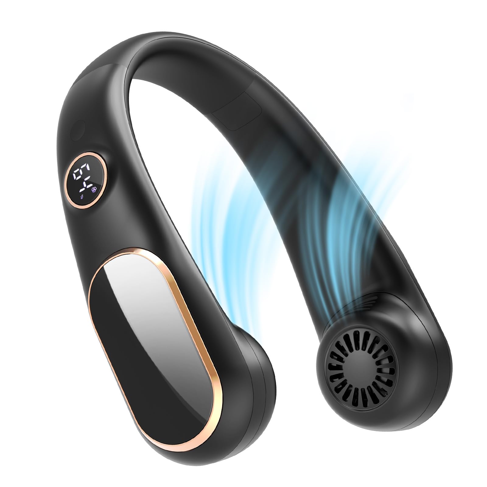 Slenpet Neck Fan, Rechargeable Personal Fan Portable, Hands Free Wearable Battery Operated Fan 5 Speeds, Usb Neck Cooling Fan Fo