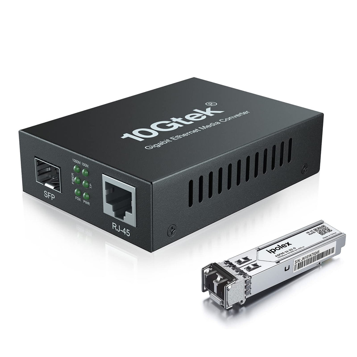 Gigabit Multi Mode Lc Fiber To Ethernet Media Converter With A Sfp Sx Module, 1.25G Fiber To Copper Rj45 Media Converter, 1000Ba