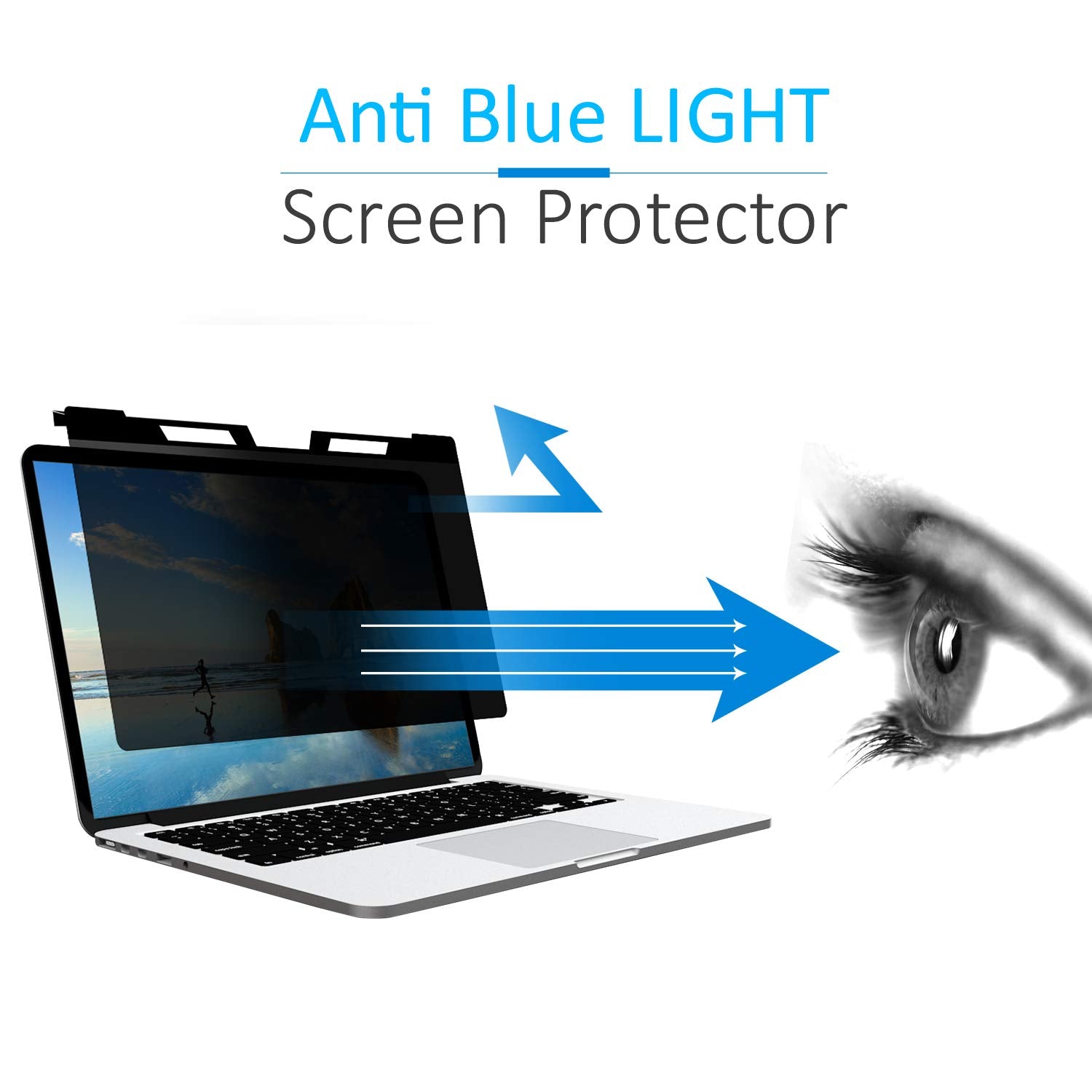 J J-Dream 14 Inch Laptop Privacy Screen Shield - Anti-Glare, Anti-Scratch, Blue Light Protection, 16:9 Aspect Ratio, Black