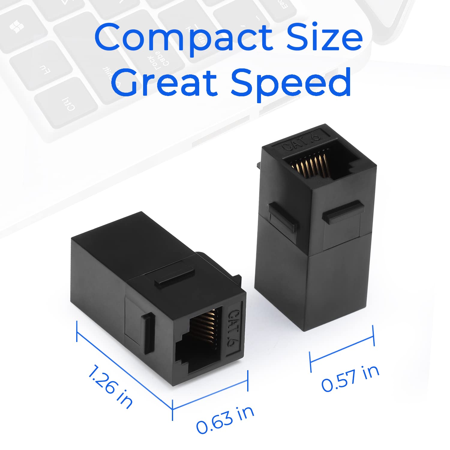 Rapink Rj45 Coupler Inline Keystone Jack, Female To Female Rj45 Keystone Coupler 25 Pack For Ethernet Cat6/Cat5E/Cat5 Cable Exte