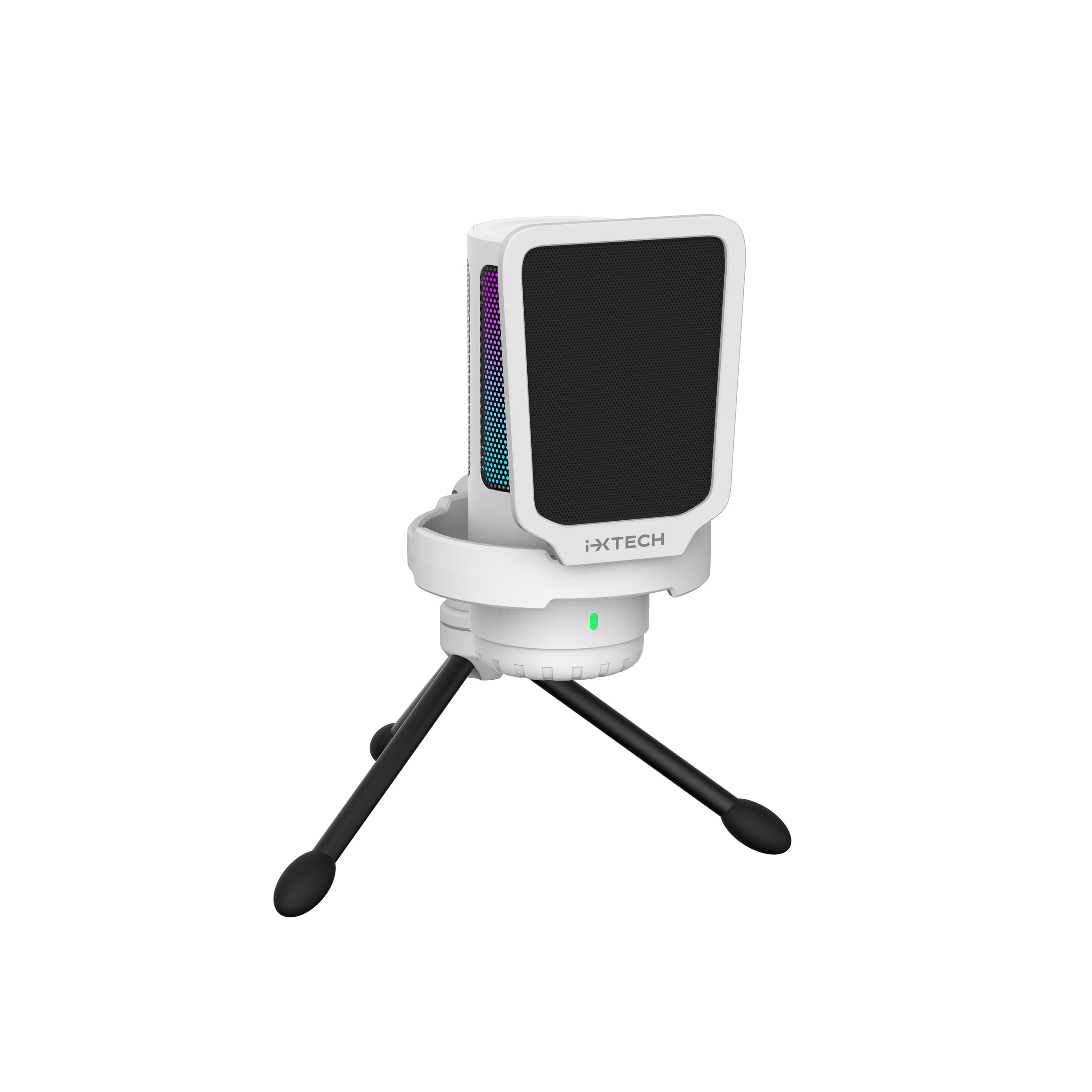 Ixtech Usb Gaming Microphone For Pc, Rgb Condenser Microphone With Tripod Stand, Pop Filter, Rotate Gain Button, And Quick Mute,