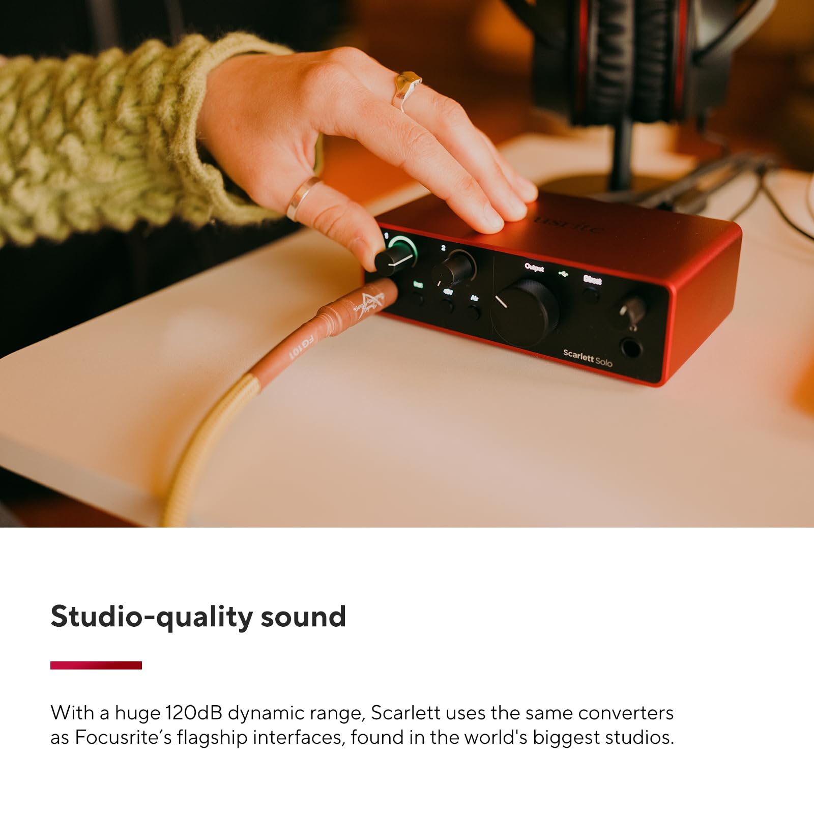 Focusrite Scarlett Solo 4Th Gen Usb Audio Interface, For The Guitarist, Vocalist, Or Producer - High-Fidelity, Studio Quality Re