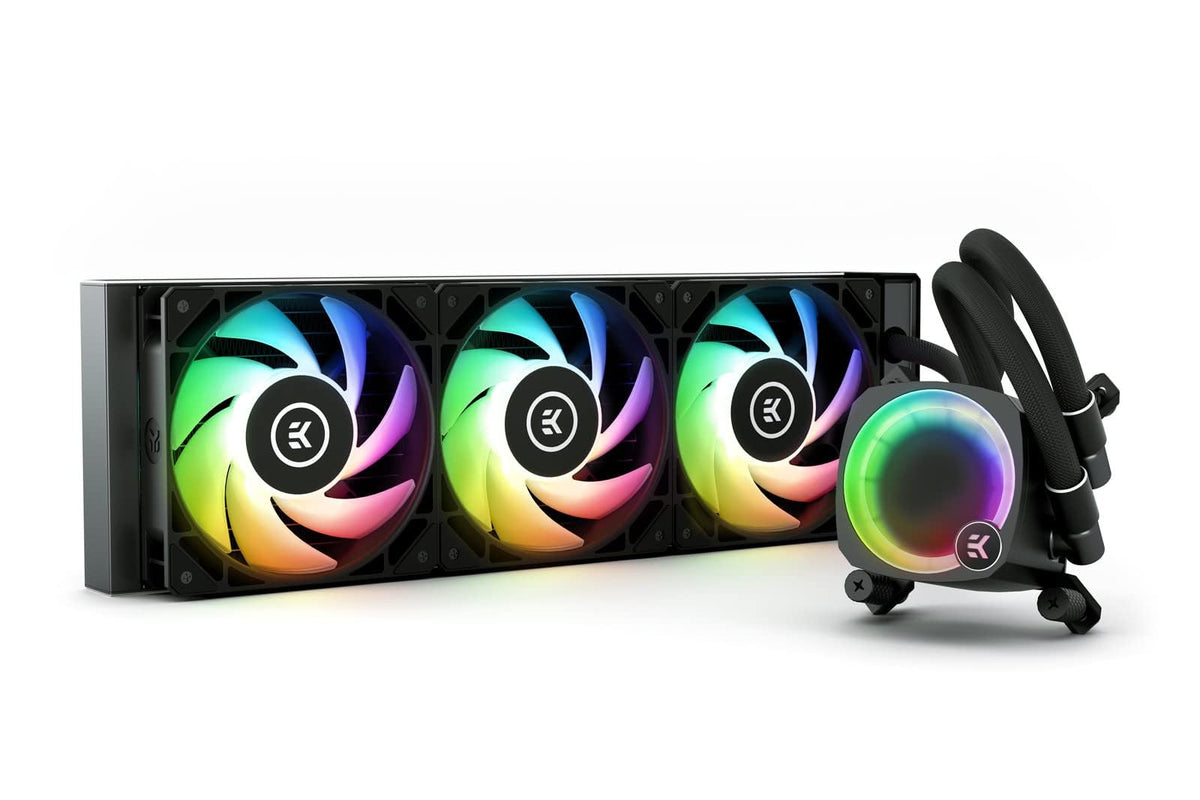 Ek Nucleus Aio Cr360 Lux D Rgb All In One Liquid Cpu Cooler With Ek Fpt Fans, Water Cooling Computer Parts, 120Mm Fan, Compatibl