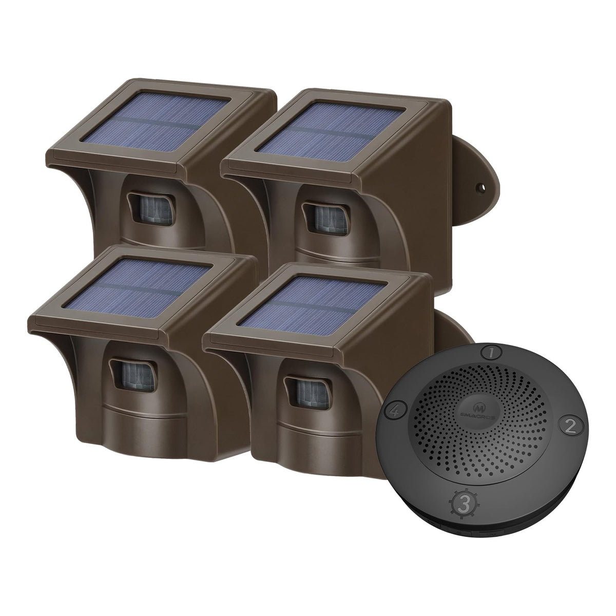 Emacros Long Range Solar Wireless Driveway Alarm Outdoor Weather Resistant Motion Sensor & Detector Security Alert System Monito