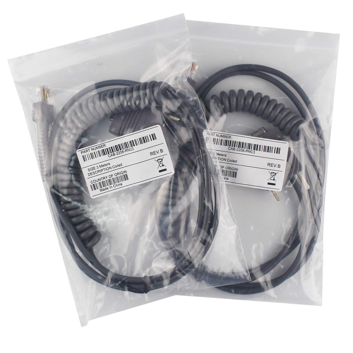 Partshe 2 Pack Ls2208 Rs232 Serial Cable For Symbol Barcode Scanner Ls2208 Ls1203 Ls2208 Ls 4208 Ls4278 Ls7708 Ls9208 Rj45 To Db
