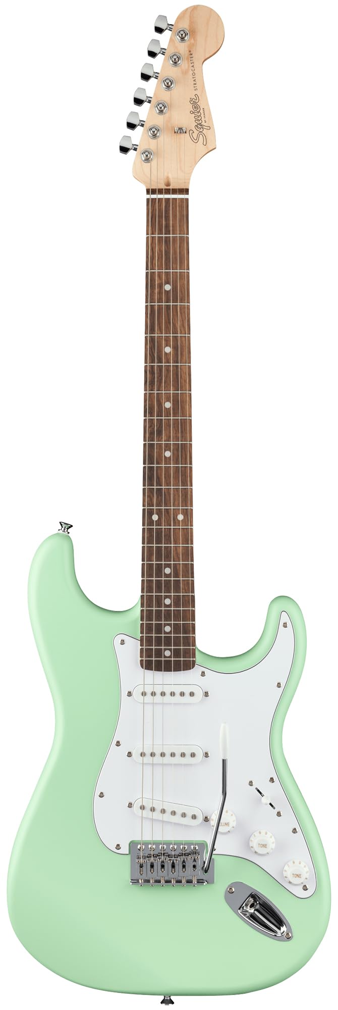 Fender Squier Stratocaster Electric Guitar - Surf Green Bundle With Gig Bag, Picks, And Austin Bazaar Instructional Video