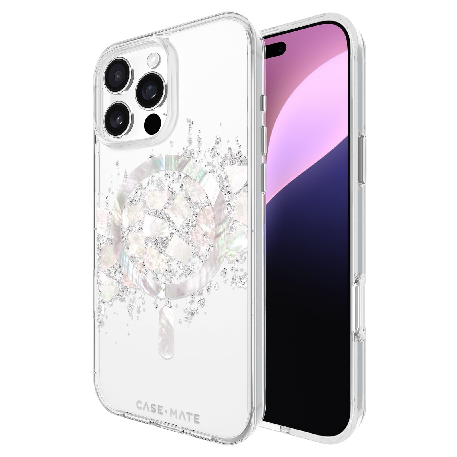 Case Mate Iphone 16 Pro Max Case [Compatible With Magsafe]   Stylish Mother Of Pearl Phone Case With 12Ft Drop Protection   Prem