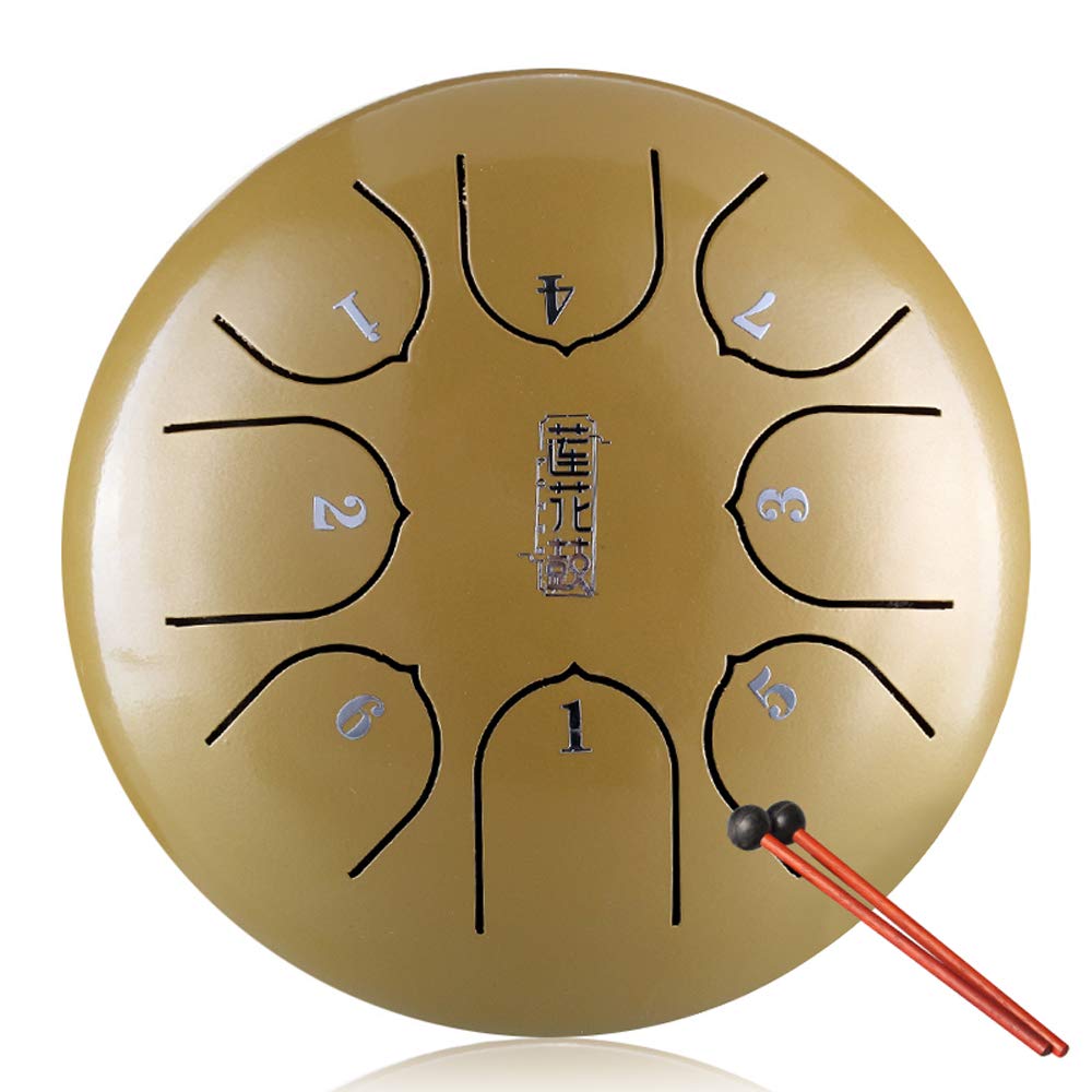 6In Metal Tongue Drum Mini 8Tone Hand Pan Drums With Drumsticks Percussion Musical Instruments