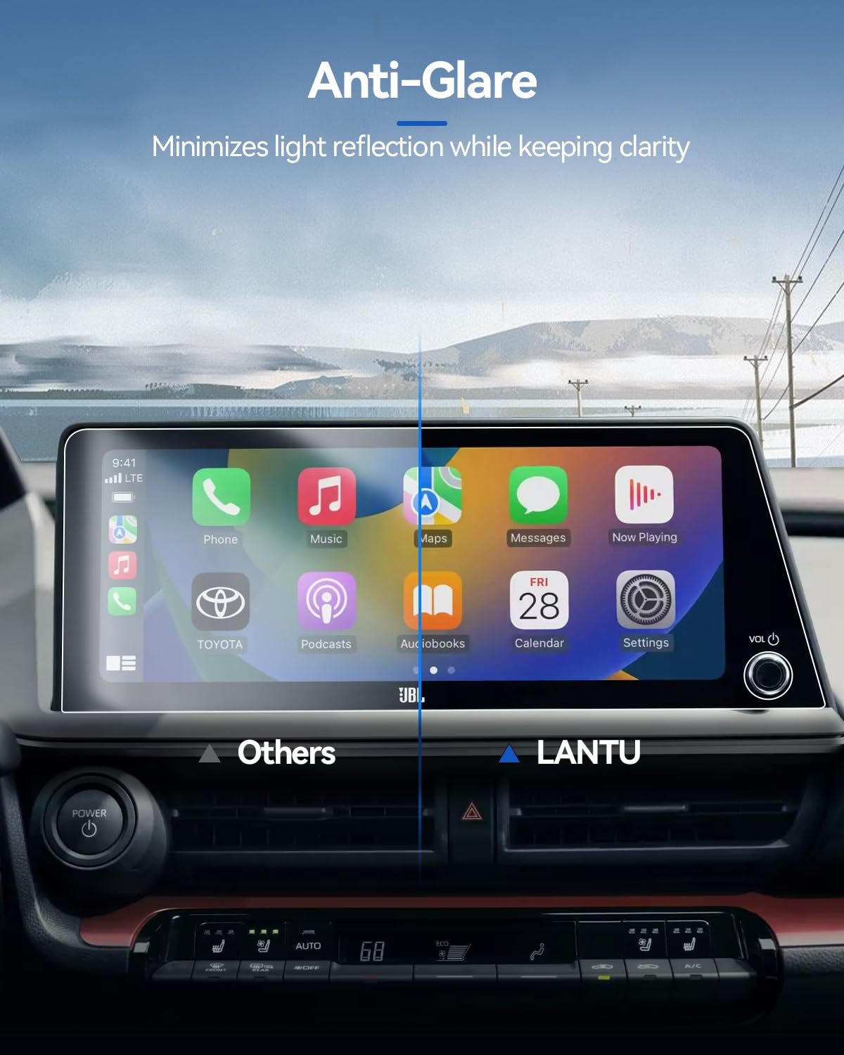 Lantu Prius Screen Protector For 2023 2024 Toyota Prius Accessories 12.3'' 9H Tempered Glass Car Navigation Touchscreen Protecto