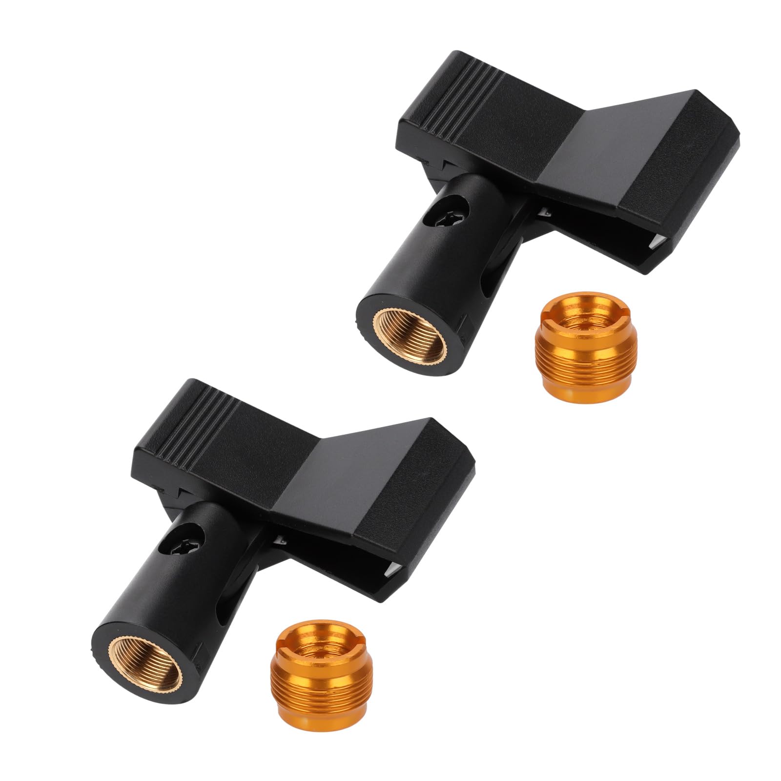 2pcs Microphone Clips, Adjustable Microphone Mount Clip Microphone Stand Clip Mic Clamp Holder with 5/8 Inch Male to 3/8 Inch Fe