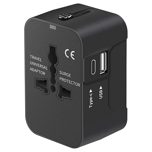 Travel Adapter, Universal All In One Worldwide Travel Adapter Power Converters Wall Charger Ac Power Plug Adapter With Dual Usb