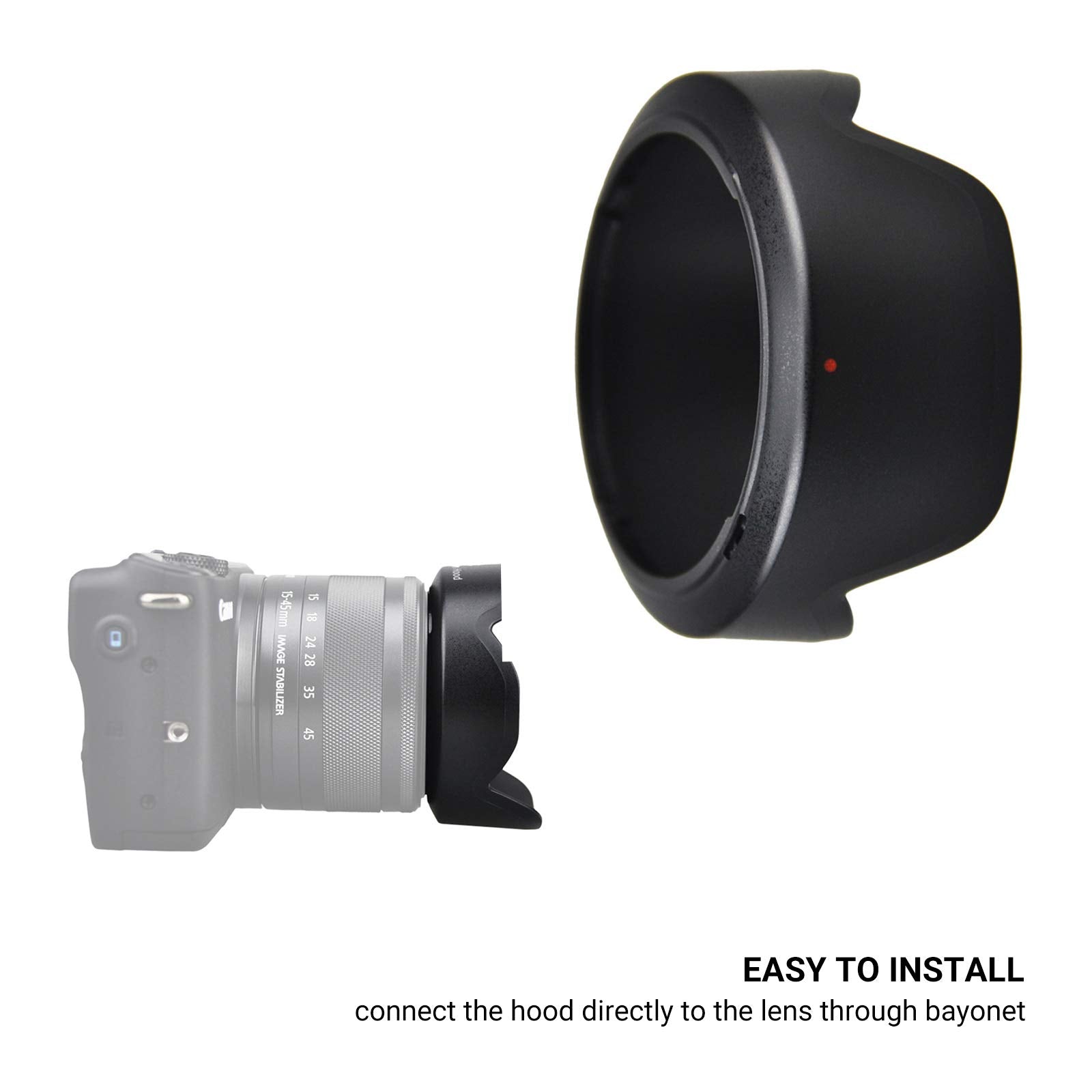 Reversible Lens Hood For Canon Ef M 15 45Mm F3.5 6.3 Is Stm And Rf S 18 45Mm F4.5 6.3 Is Stm Lens On Eos R100 R50 R10 R7 M50 M6