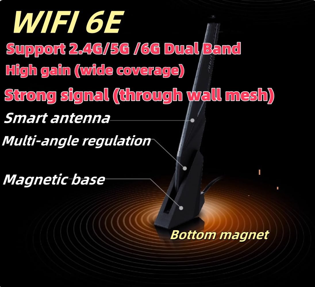Samxi Sma Wifi 6E 2T2R Antenna 2.4G/5G Dual Band For Gigabyte Aorus Z390 Z490 Z590 X470 X570 X570S X570I H470 B460 H470I B450 B5