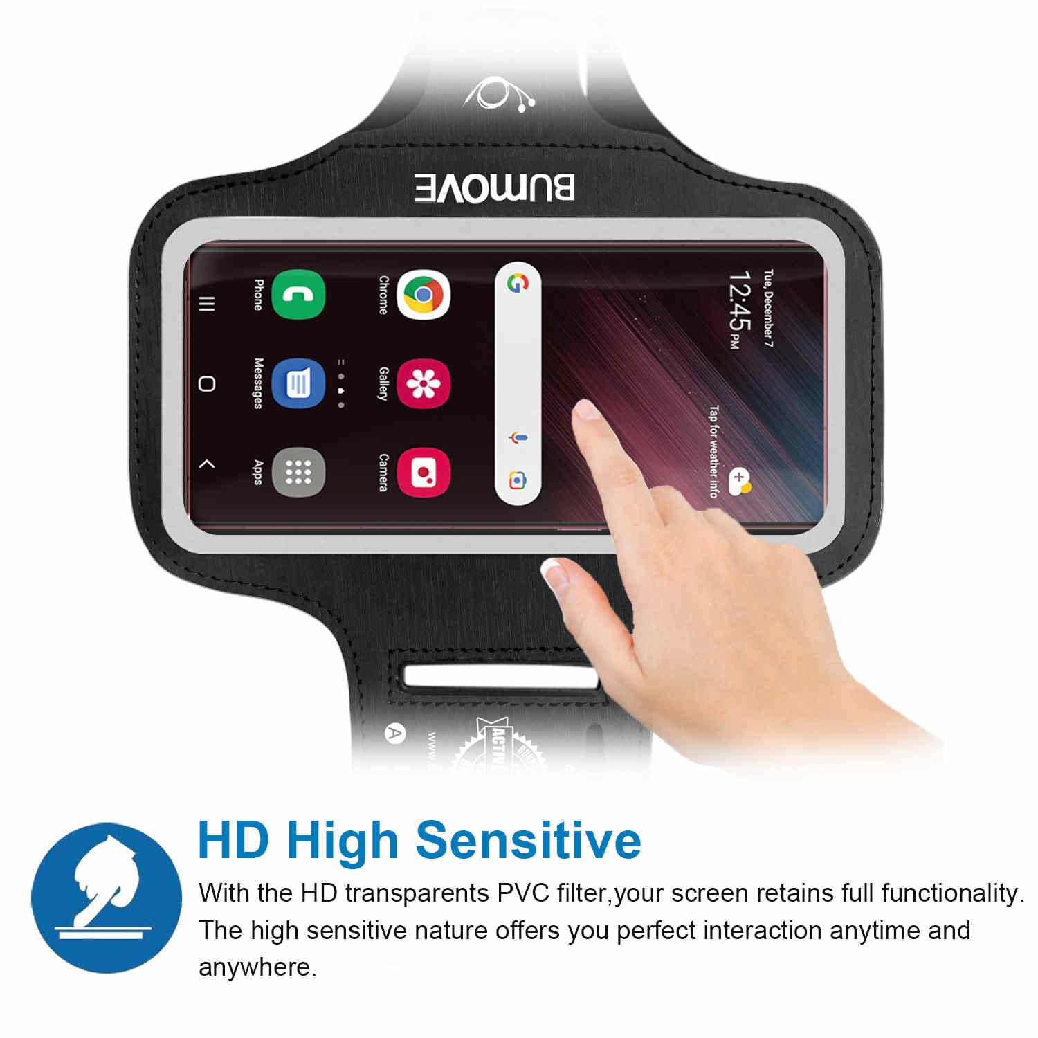 Bumove Running Armband For Samsung Galaxy S24 Ultra,S23 Ultra,S22 Ultra,S22 Ultra,Gym Workouts Sports Phone Arm Band, With Card