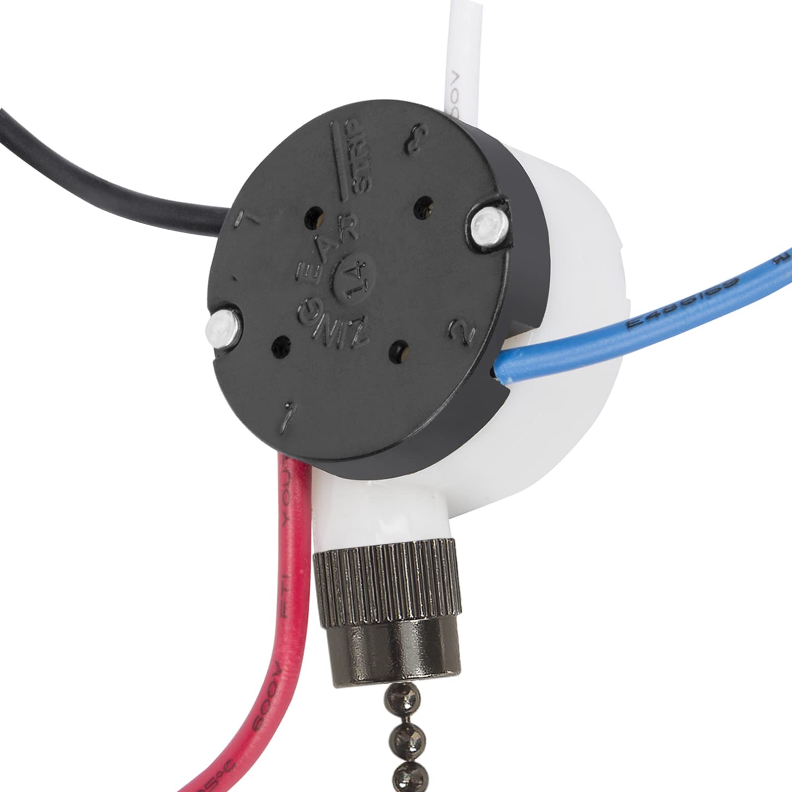 With 4 Pre Installed Wires Ceiling Fan Switch, 3 Speed Fan Switch Compatible With Hunter Fan Switch Replacement, Black