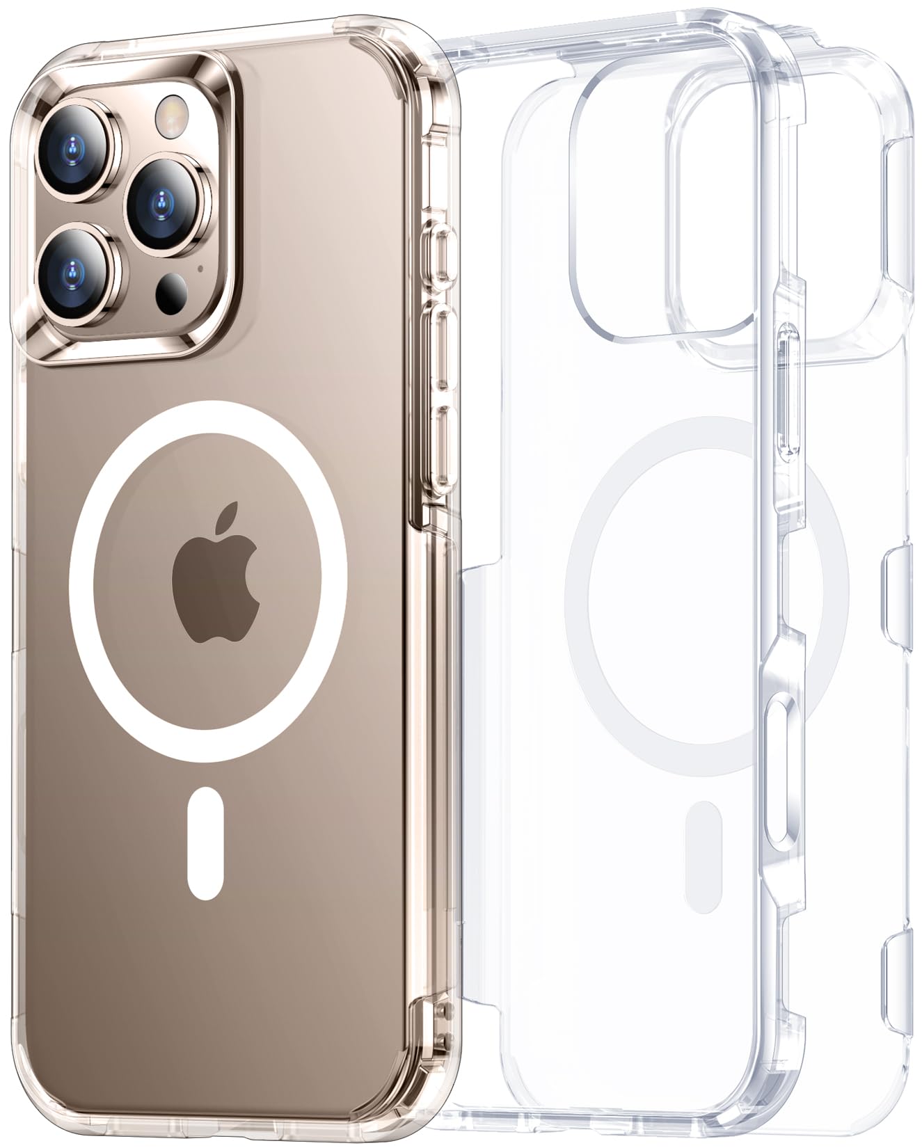 Temdan Dual Layer Box Designed For Iphone 16 Pro Max Case Clear With Magsafe, Heavy Duty Protection Anti Yellowing 16Ft Military