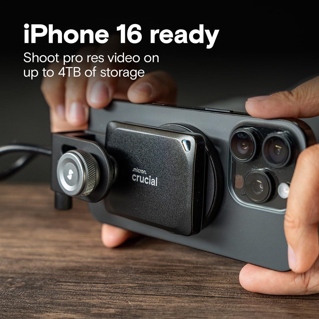 Crucial X10 Pro 2Tb Portable Ssd, Up To 2100Mb/S Read, 2000Mb/S Write, Usb 3.2 Usb-C, External Solid State Drive, Durable Storag