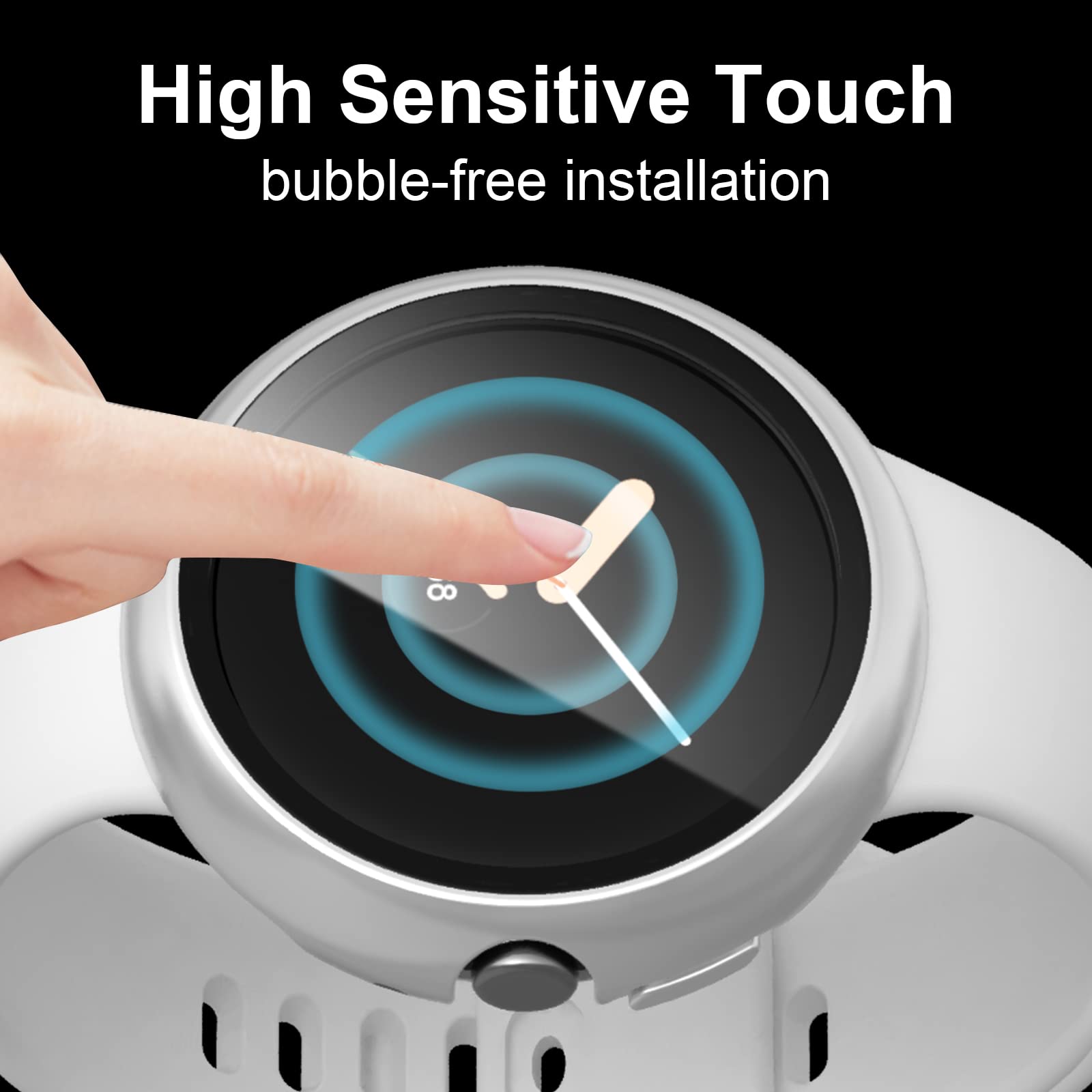 [2 Pack] Hasdon Compatible With Google Pixel Watch 2(2023) /Pixel Watch Case With Tempered Glass Screen Protector, Matte Full Co