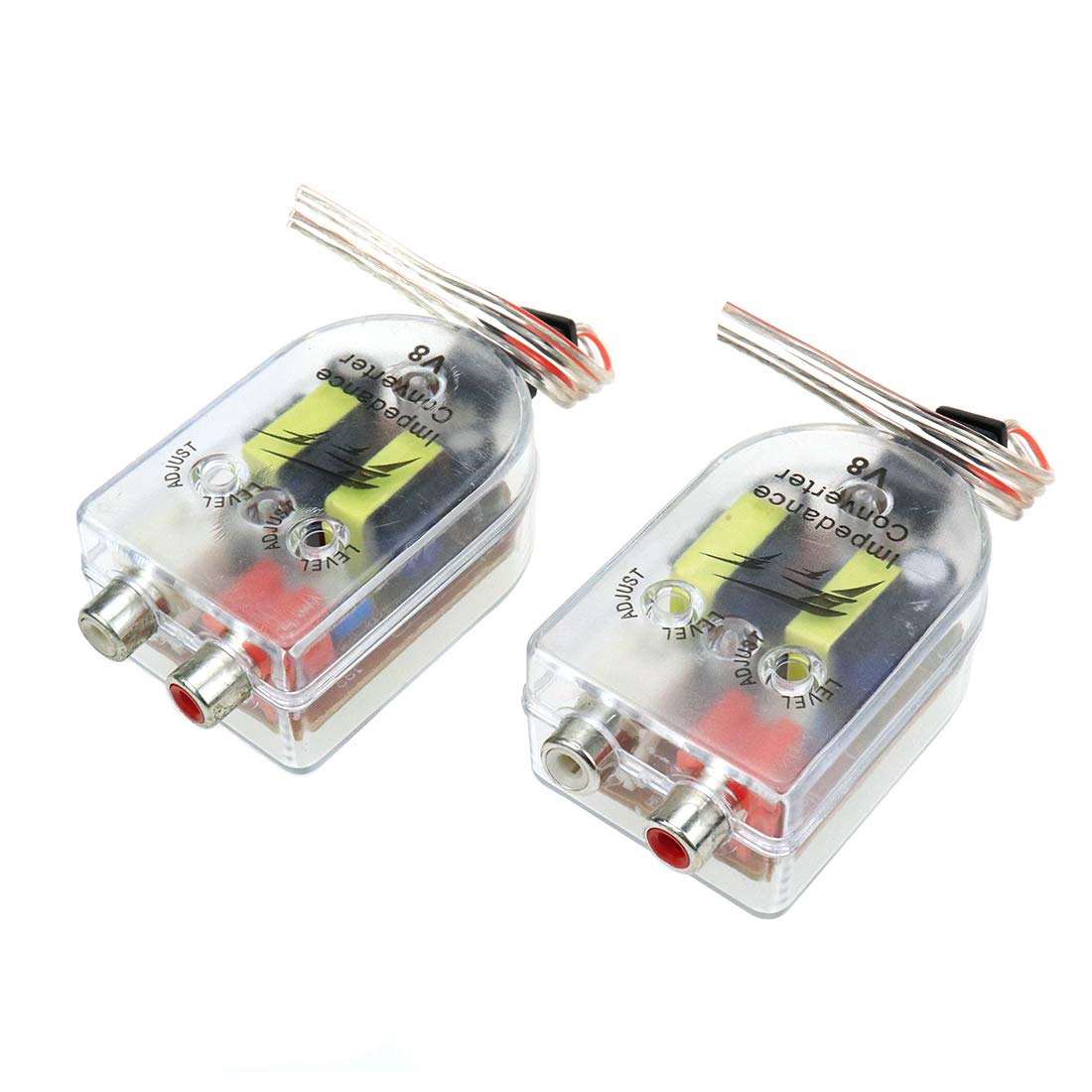 Autut 2 Pcs High To Low Speaker Impedance Converter Audio Signal Adapter For Speaker Output To Rca Line Control Car Amplifier Wi