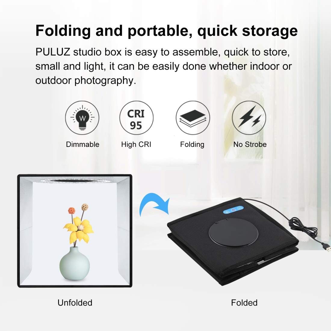 Foldable Photo Box Portable Studio Kit 12 Background Colors Led Dimmable Photography Light Box 25 Cm Photo Props Equipment