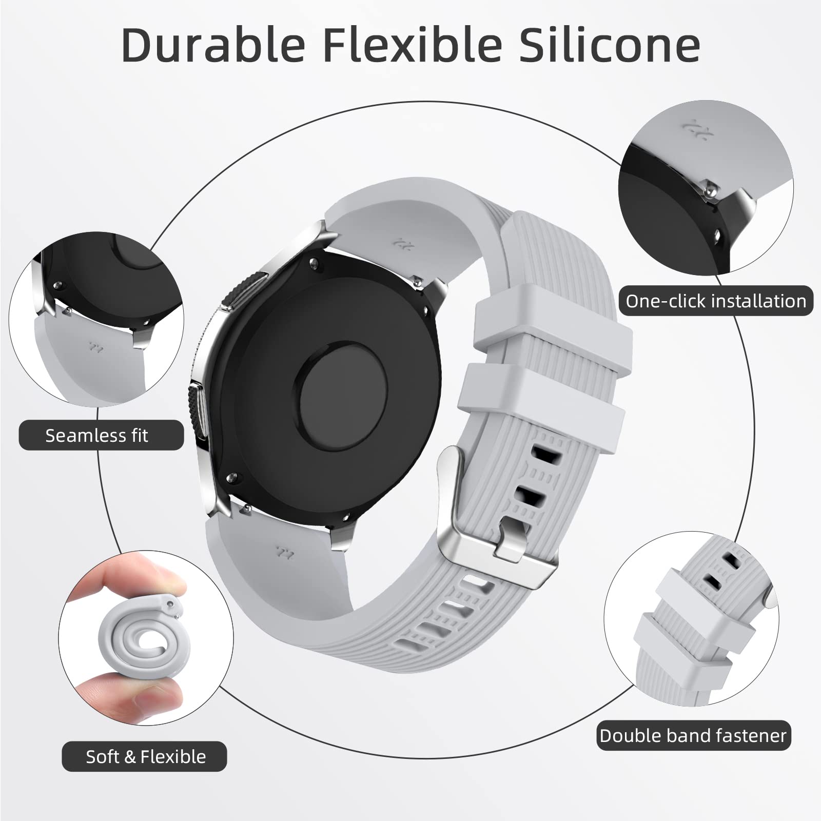 Lerobo [2 Pack Band Compatible With Samsung Galaxy Watch 3 Band 45Mm/Galaxy Watch 46Mm Bands/Gear S3 Frontier,22Mm Smart Watch B