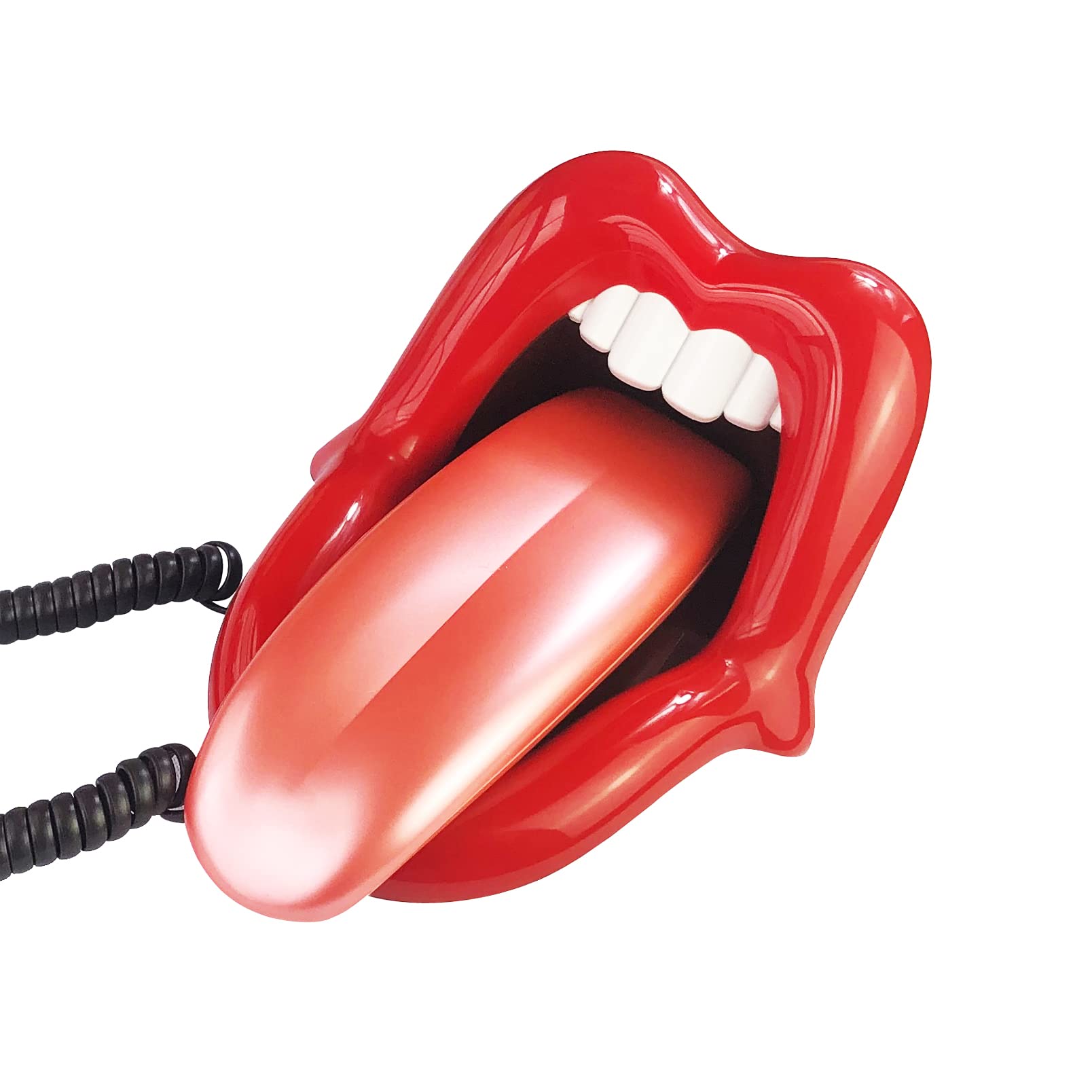 Telpal Landline Phones For Home, Red Mouth Telephone, Novelty Big Tongue Phone, Wired Funny Lip Phone Gift, Cartoon Shaped Real