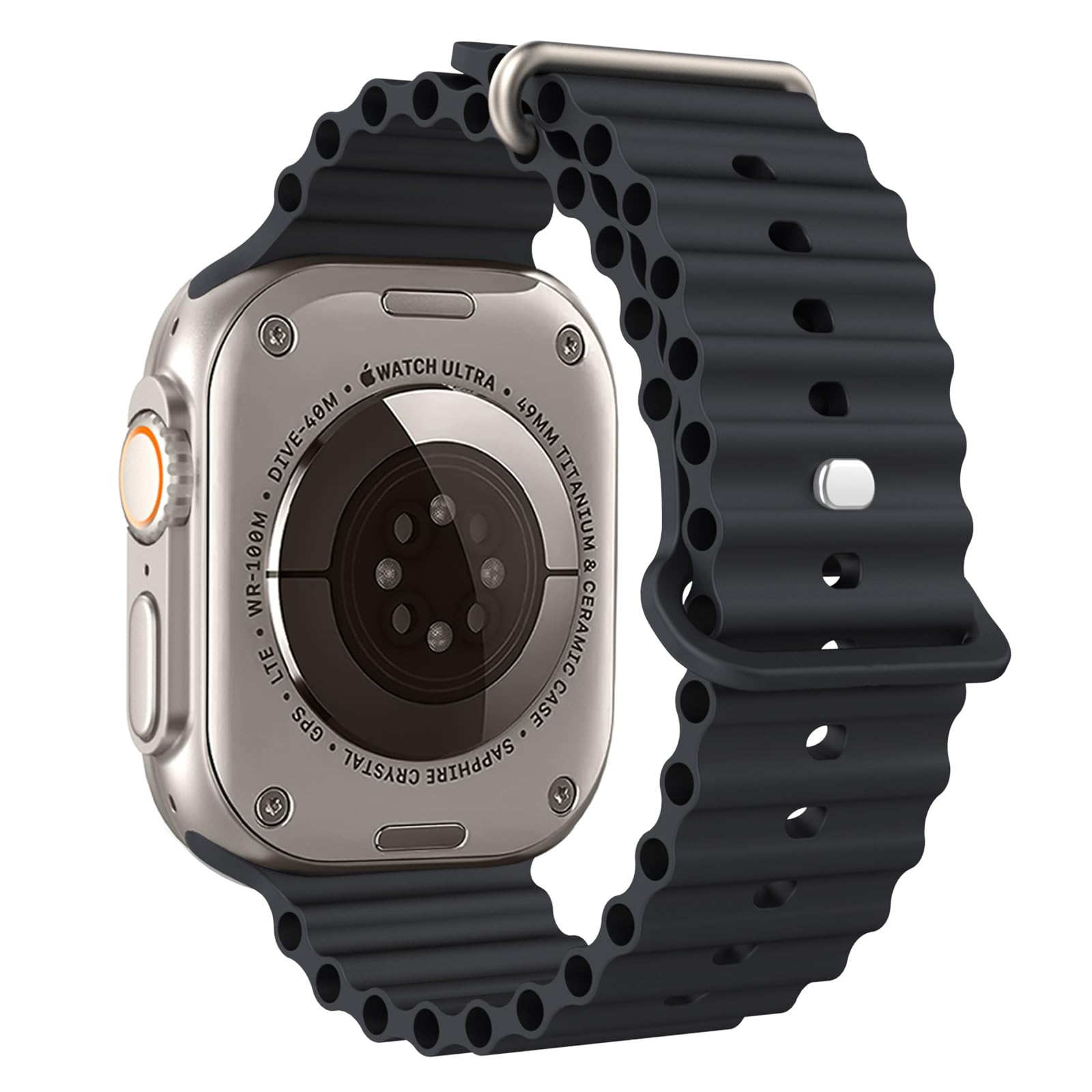 Ocean Silicone Bands Compatible With Apple Watch Ultra 49Mm 45Mm 44Mm 42Mm, Soft Silicone Sport Wristbands Replacement Strap For