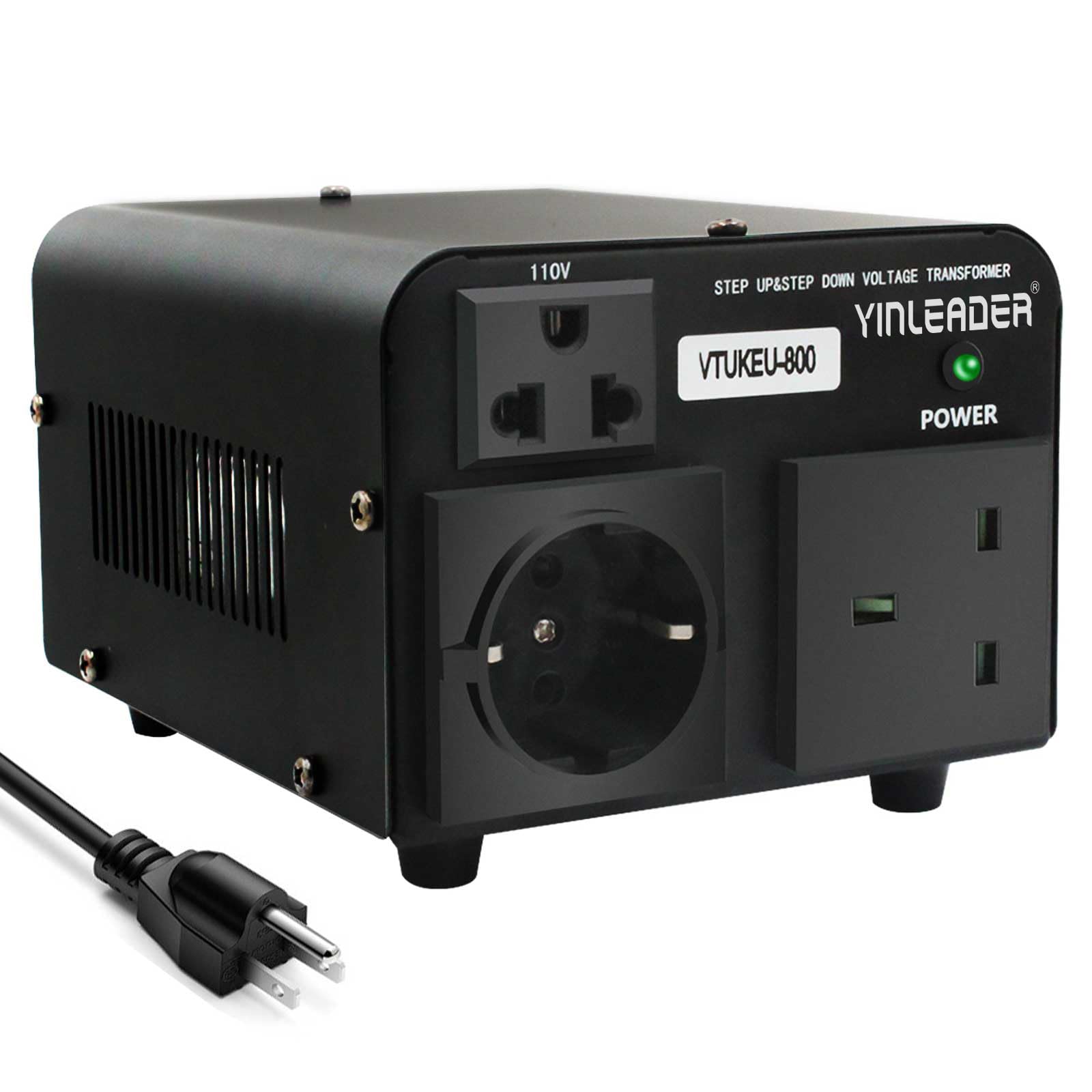 Yinleader Voltage Converter Transformer Step Up/Down Power Converter 110/120V To 220/230/240V For Use European, Uk And More Over