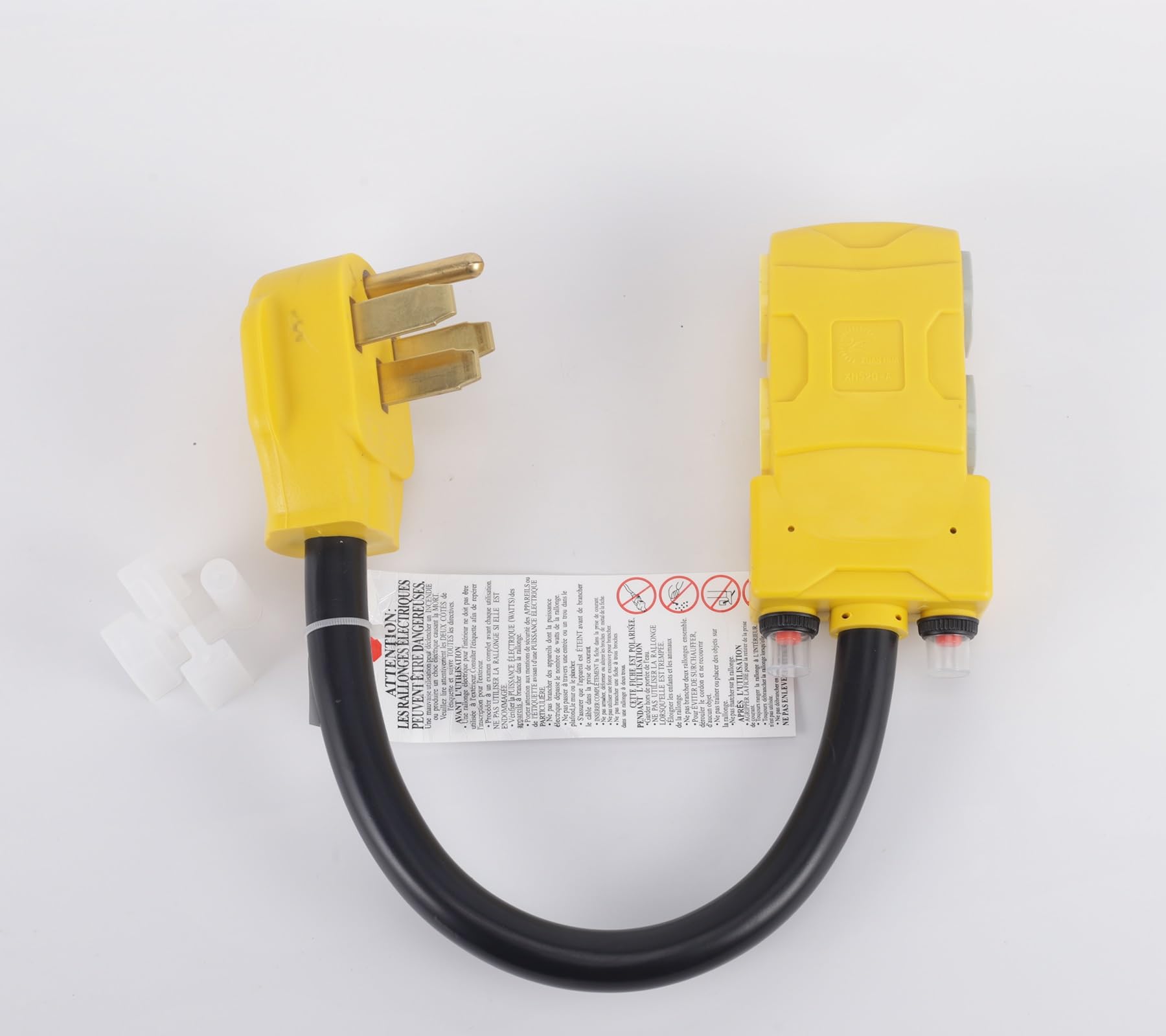 Generic 50Amp To 20 Amp 110V Rv Distribution Adapter. 4 Prong Nema 14 50P Male To 4*5 20R/5 15R Household Outlet Female With Cir