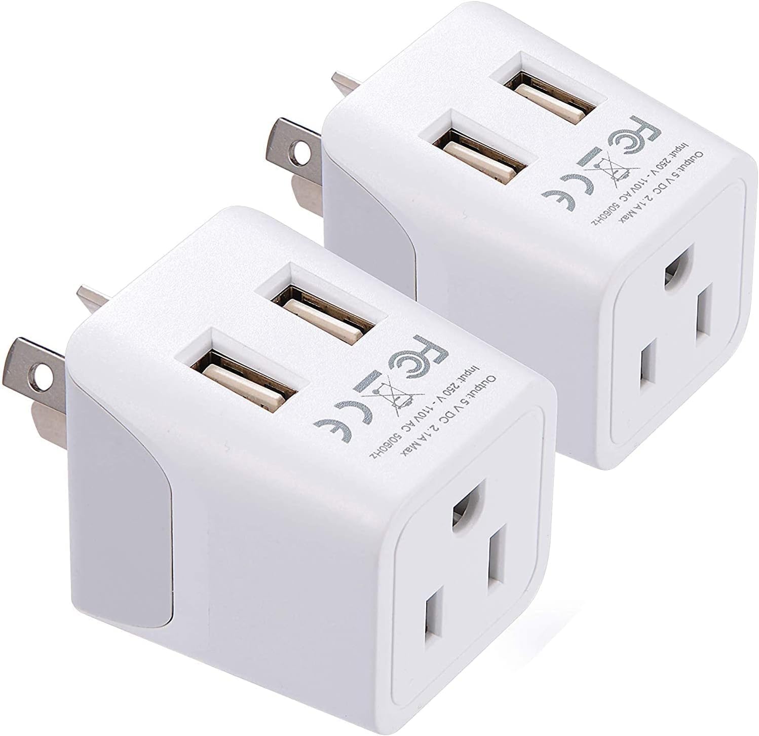 Ceptics Australia, New Zealand, China Travel Adapter Plug With Dual Usb Input   Ultra Compact   Usa To Type I   Perfect For Cell