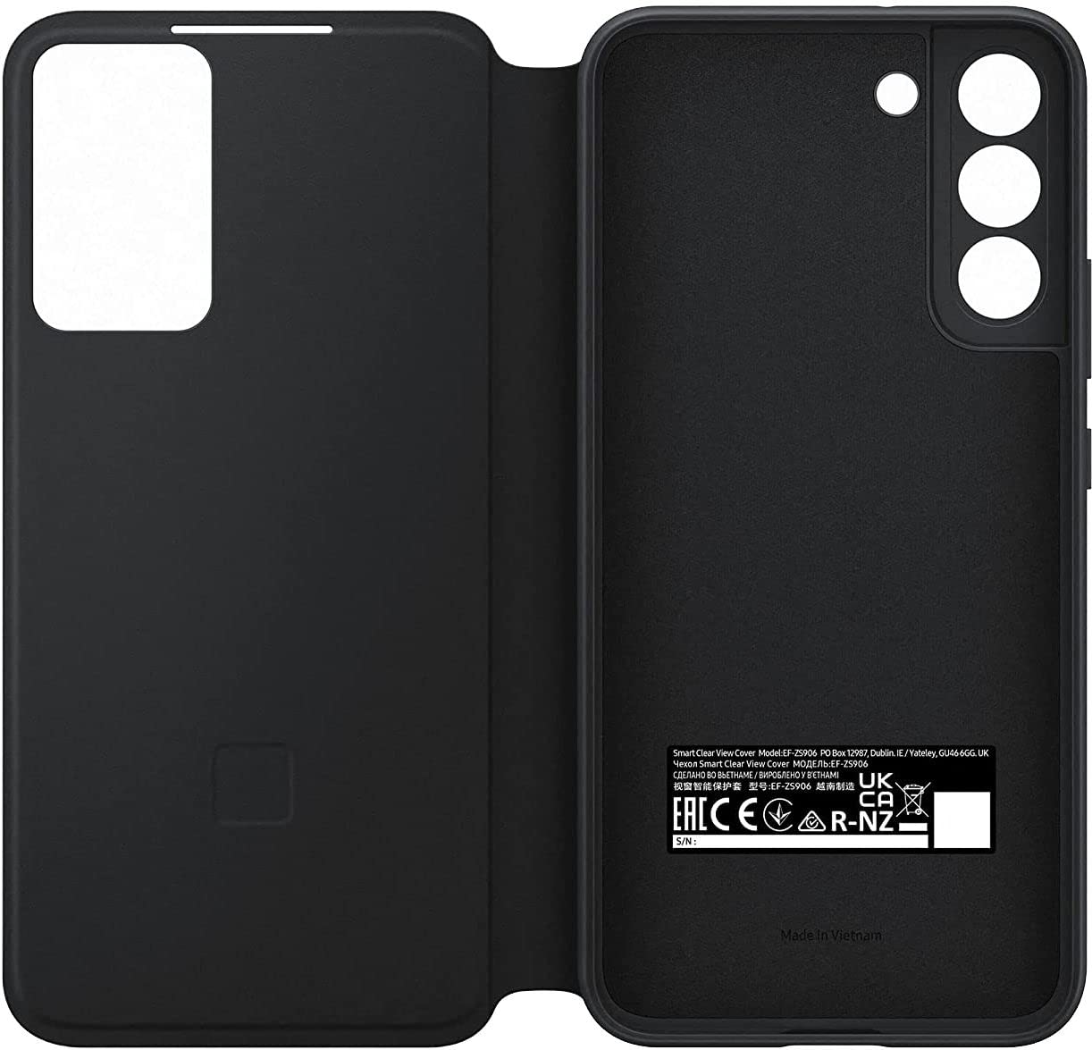 Samsung Smart Clear View Cover (Ee) Black Ef Zs906Cbegee For Galaxy S22+ S906 Silicone