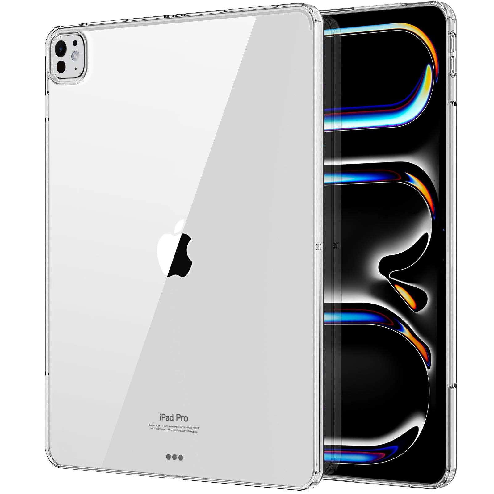 MoKo Clear Case for iPad Pro 11 Inch M4 2024 (5th Generation), Slim & Lightweight Soft TPU Anti Scratch Back with Shockproof Impact Resistant Raised Edge for iPad Pro 11 2024, Clear